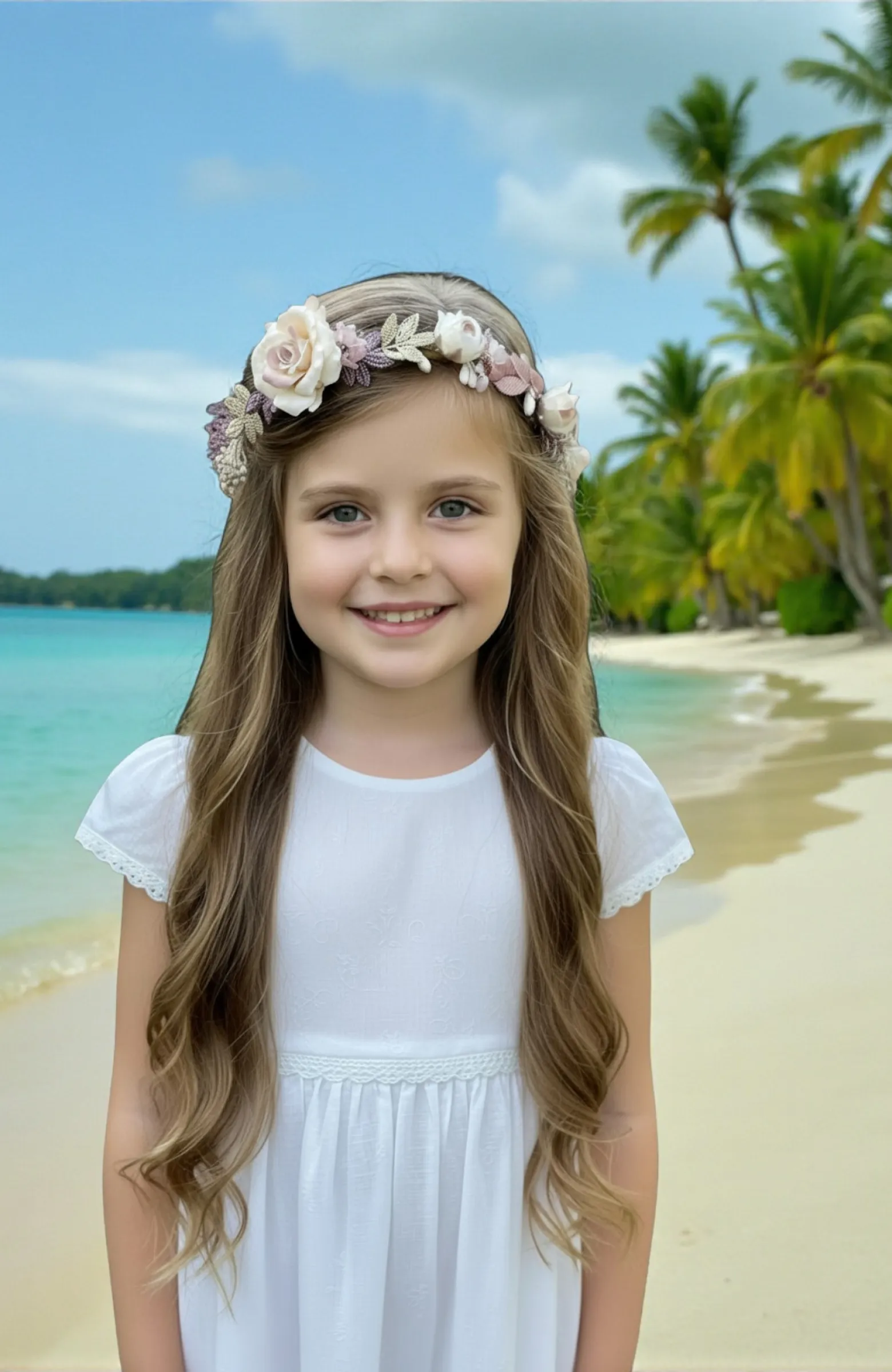 Corona niña Comunión lila