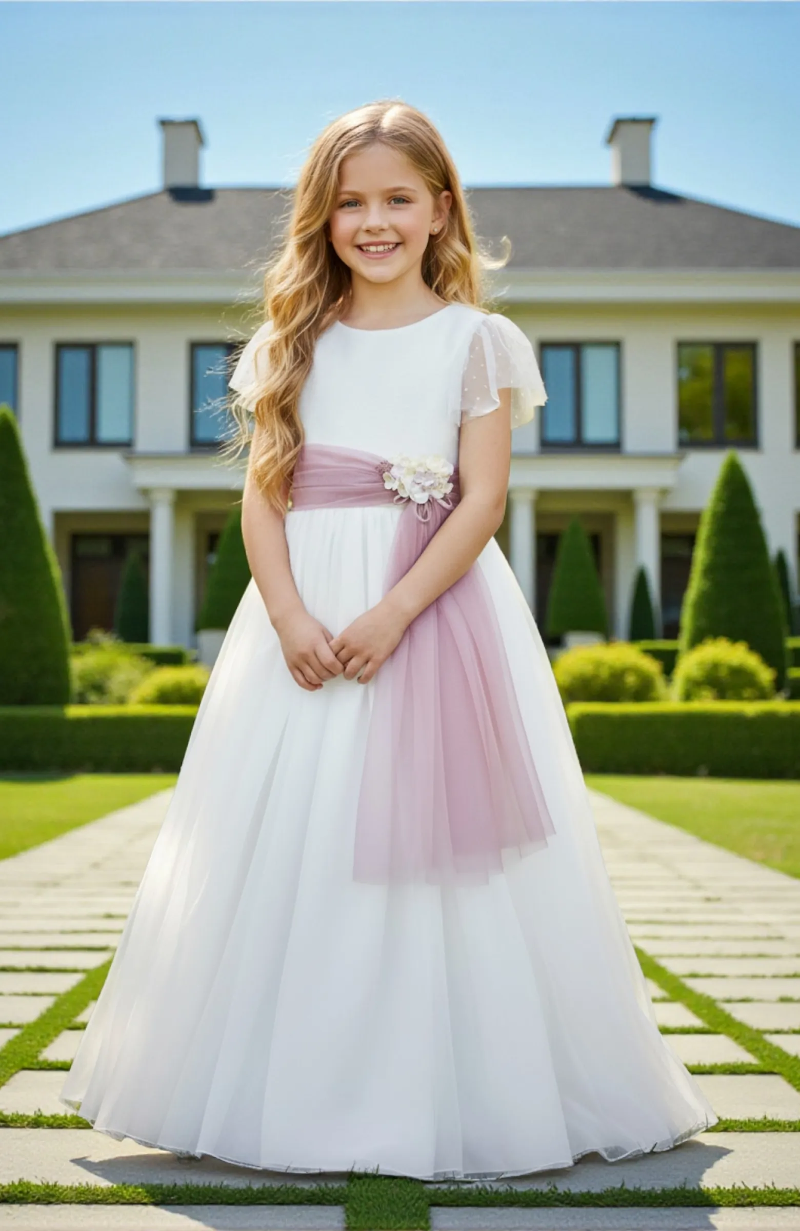 Vestido niña Comunión liláceo