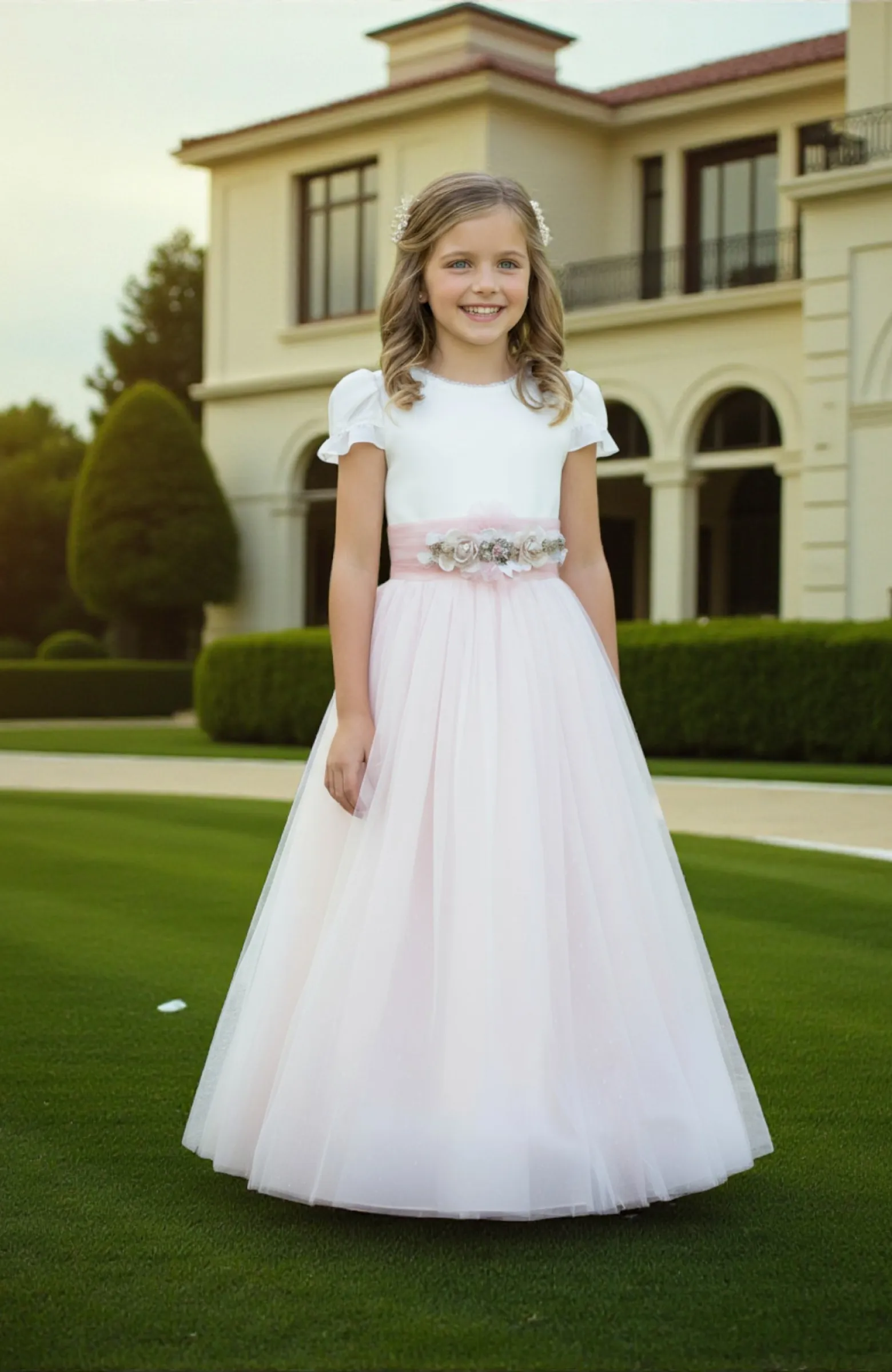 Vestido niña Comunión rosa