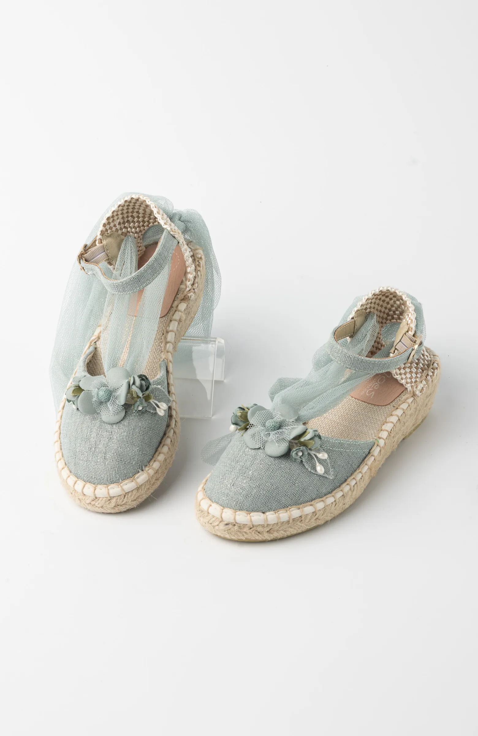 Esparteña niña brillo verde Bali