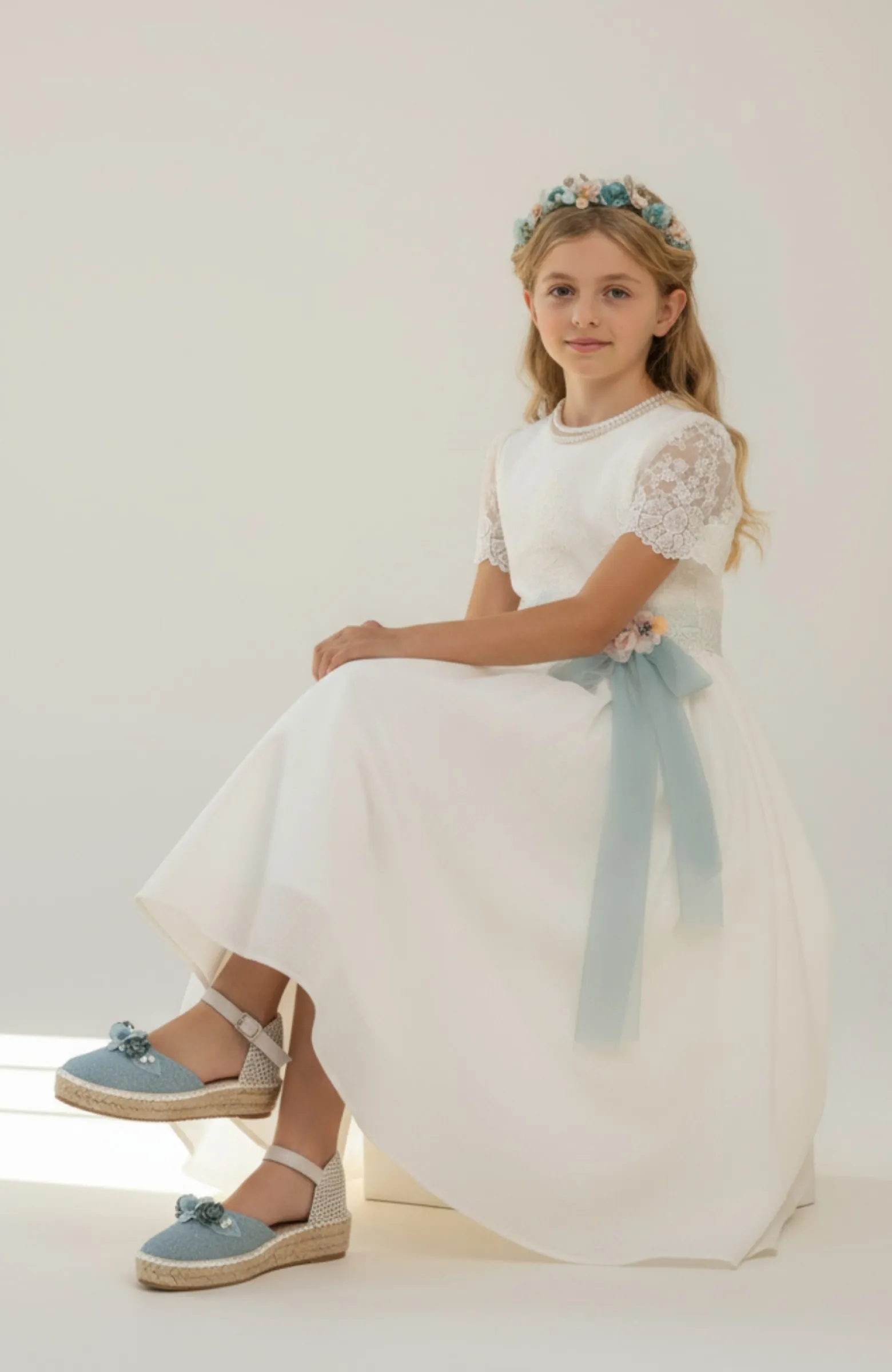 Esparteña niña brillo verde Bali