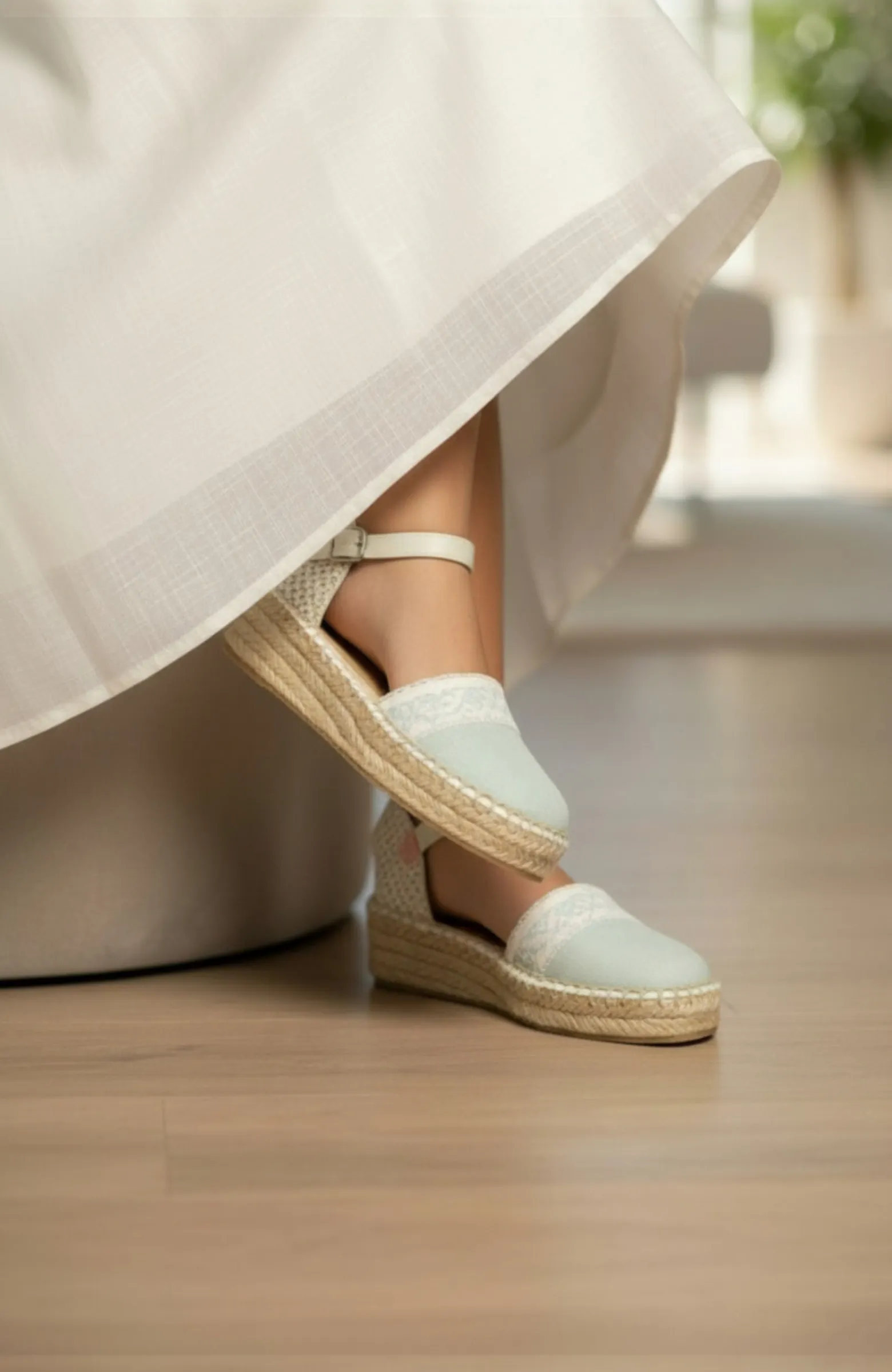 zapatos niña Comunion esparteñas verdes