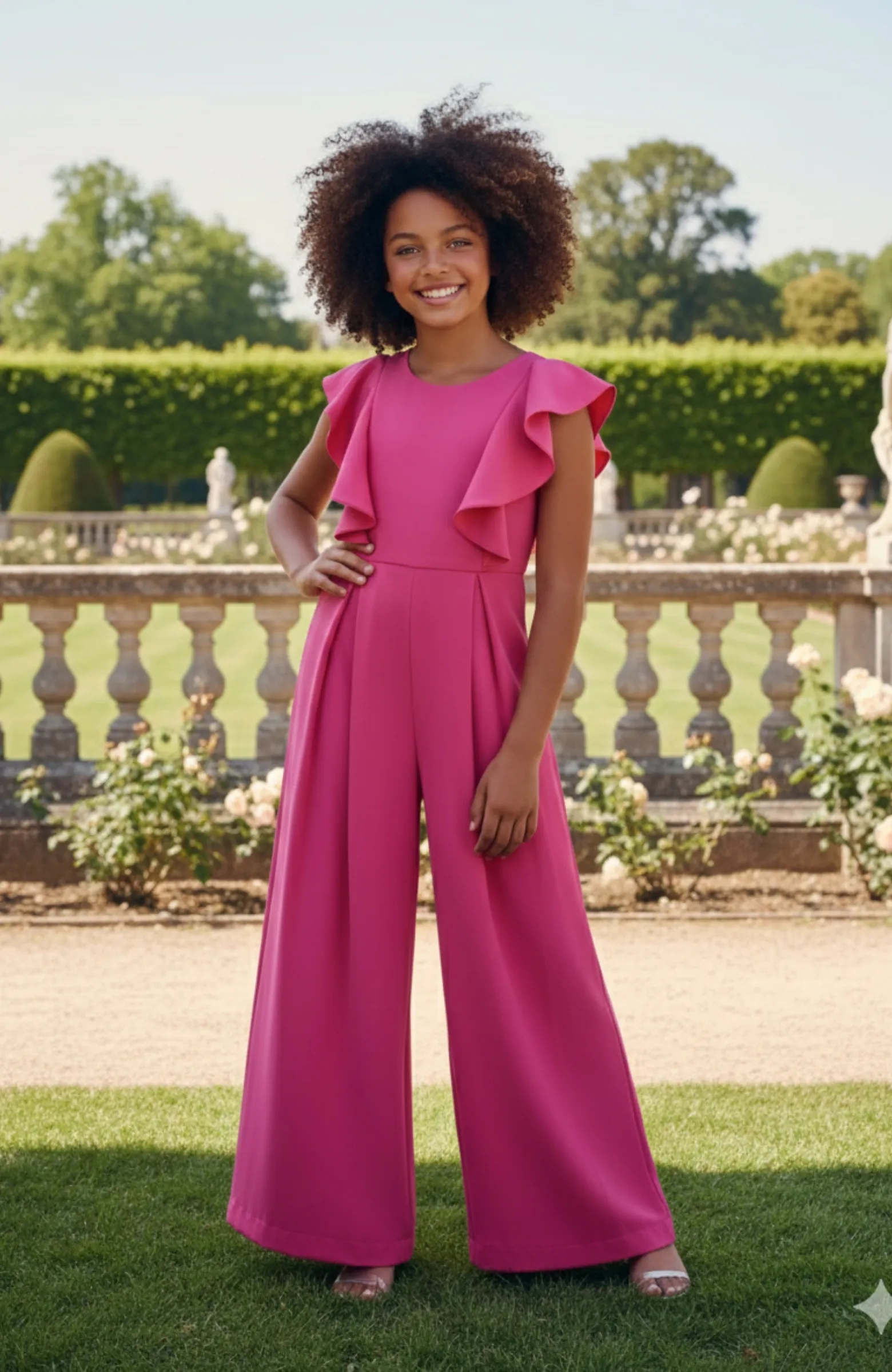 Mono niña volantes fucsia de Abel&Lula