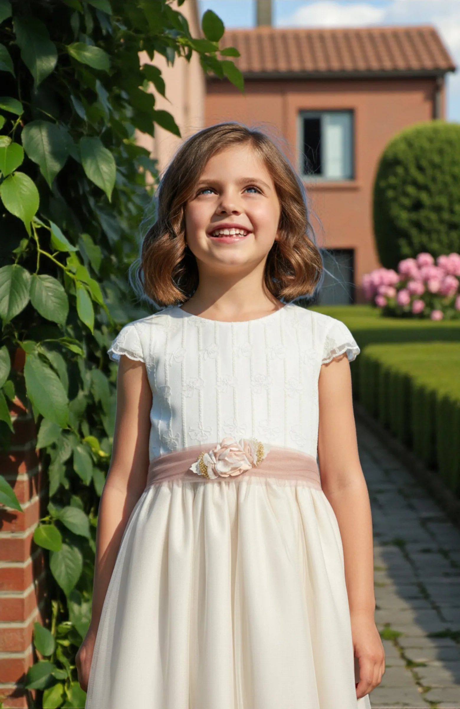 Vestido niña ceremonia rosa Anita