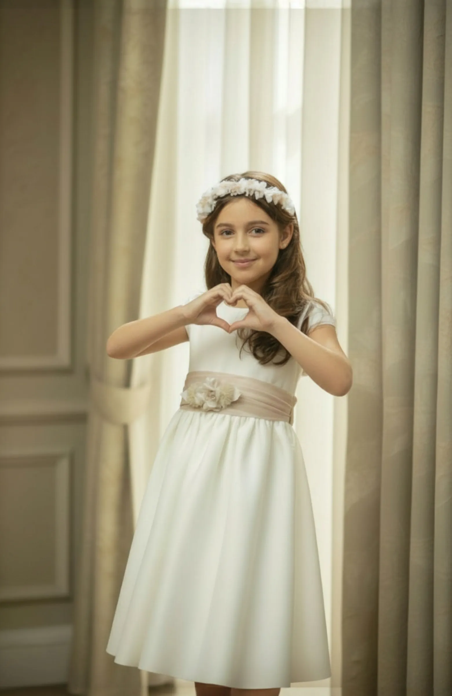 Vestido niña Ceremonia camel Elsa