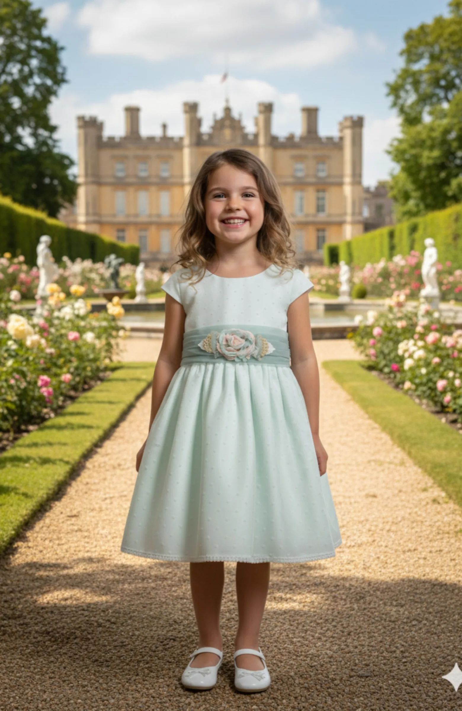 Vestido niña ceremonia Elsa verde