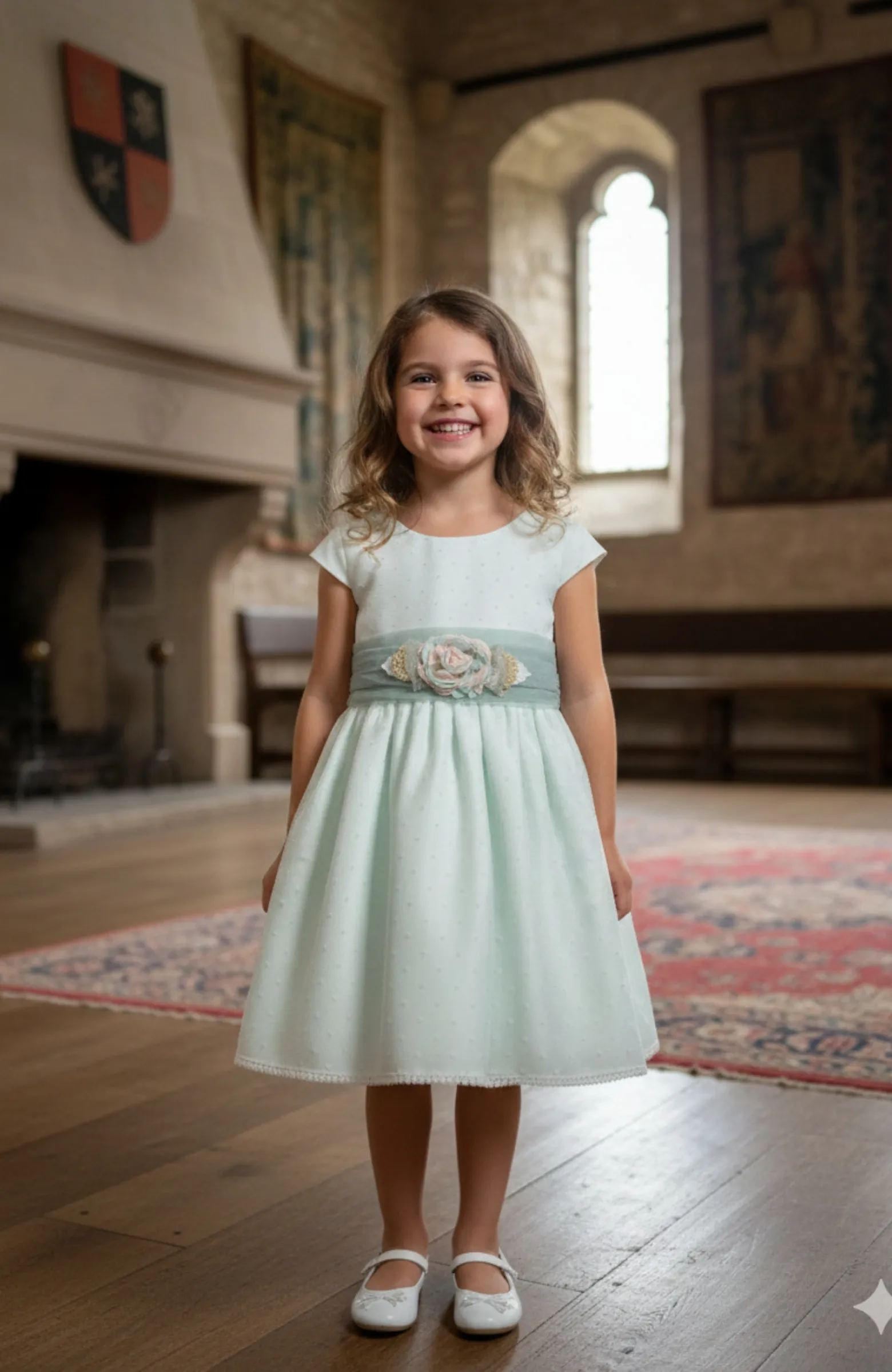 Vestido niña ceremonia Elsa verde