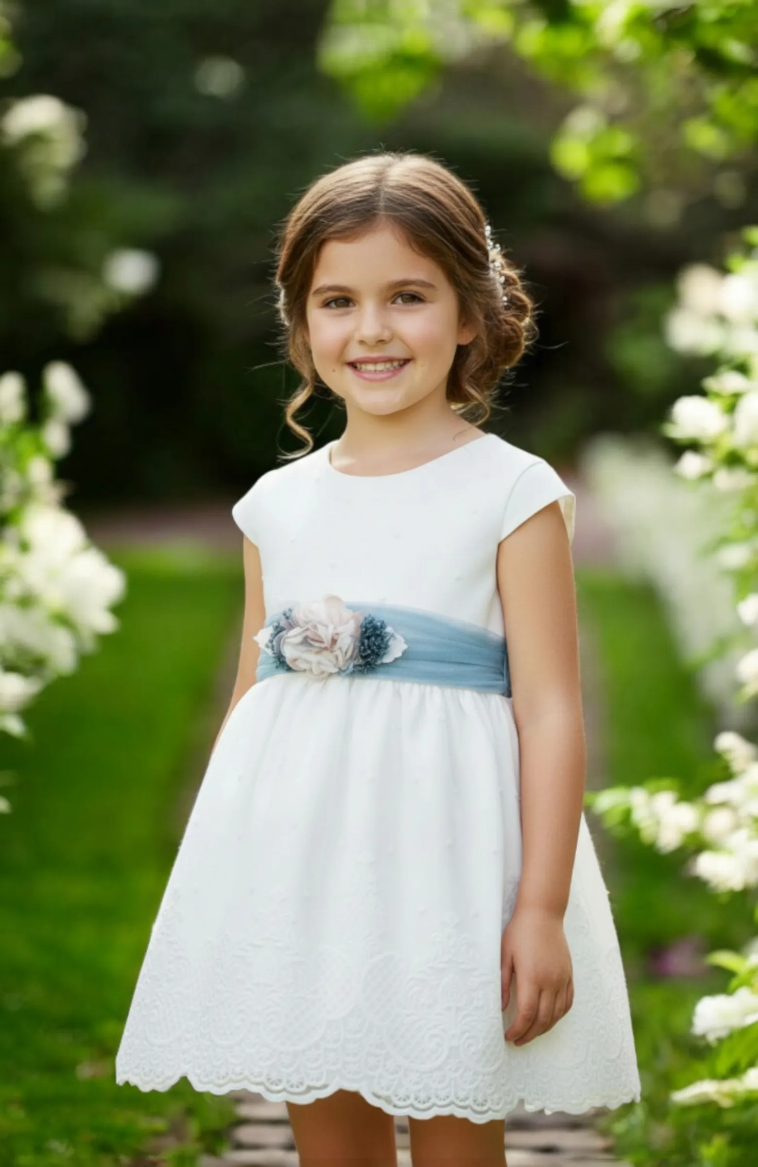 Vestido niña Ceremonia azul Inés 