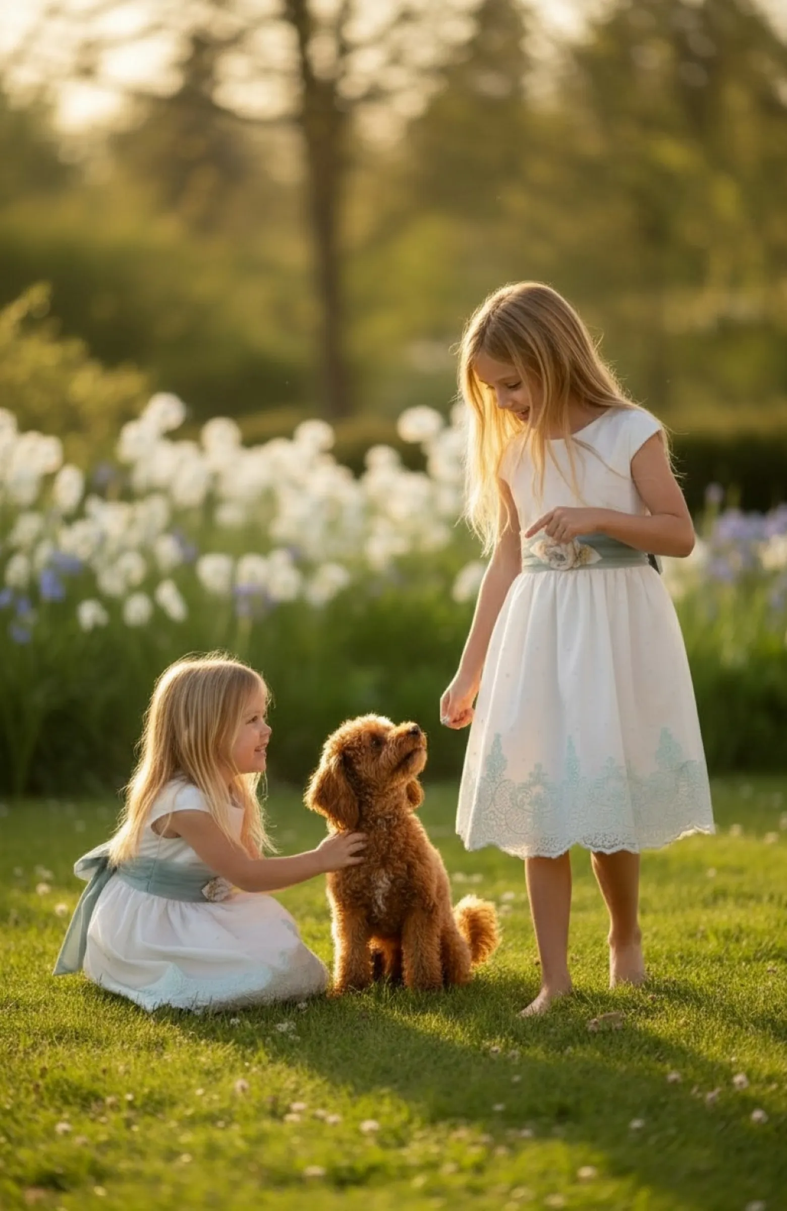 Vestido niña ceremonia bordado fajín verde Inés