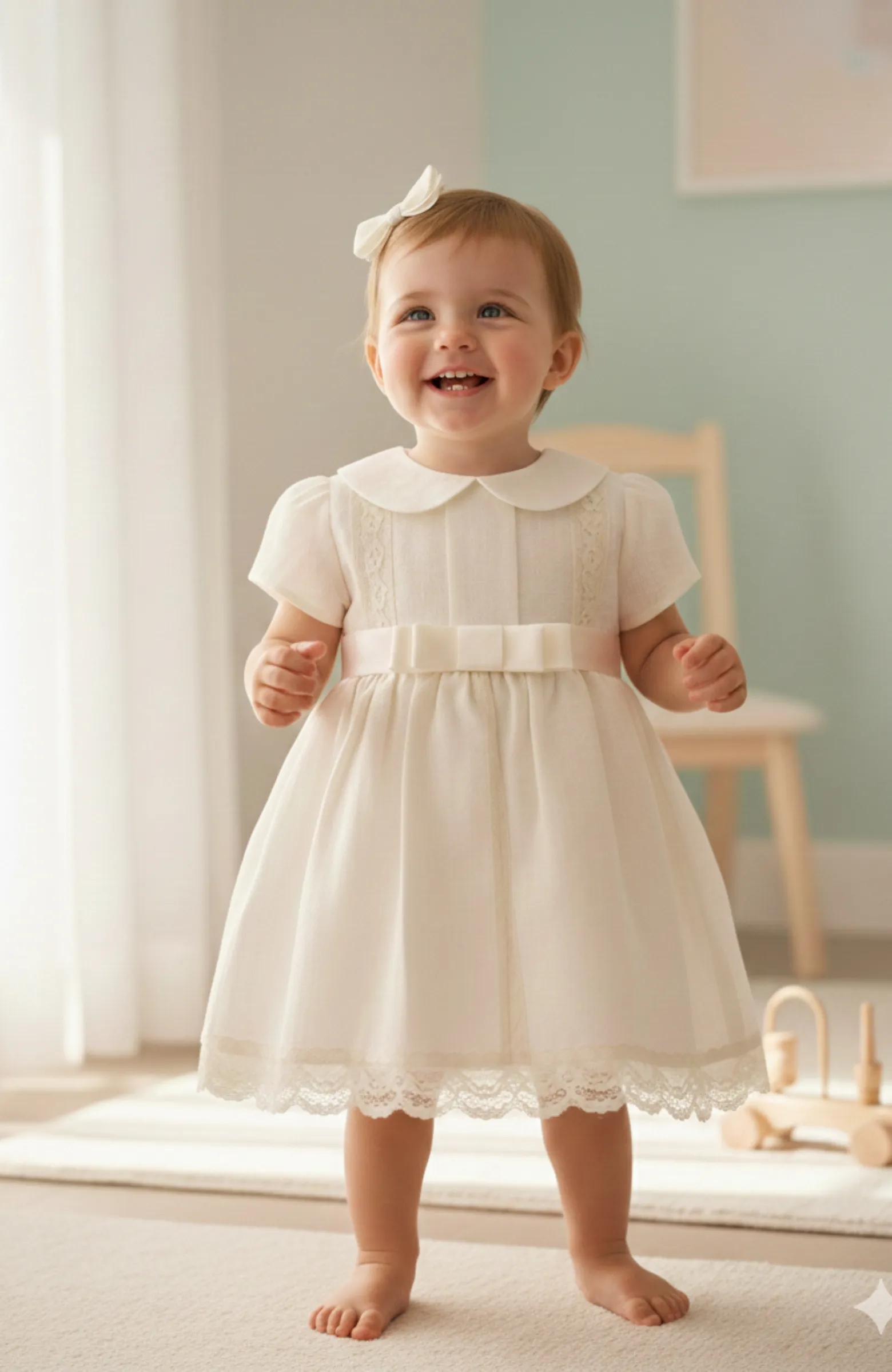 vestido bautizo lino