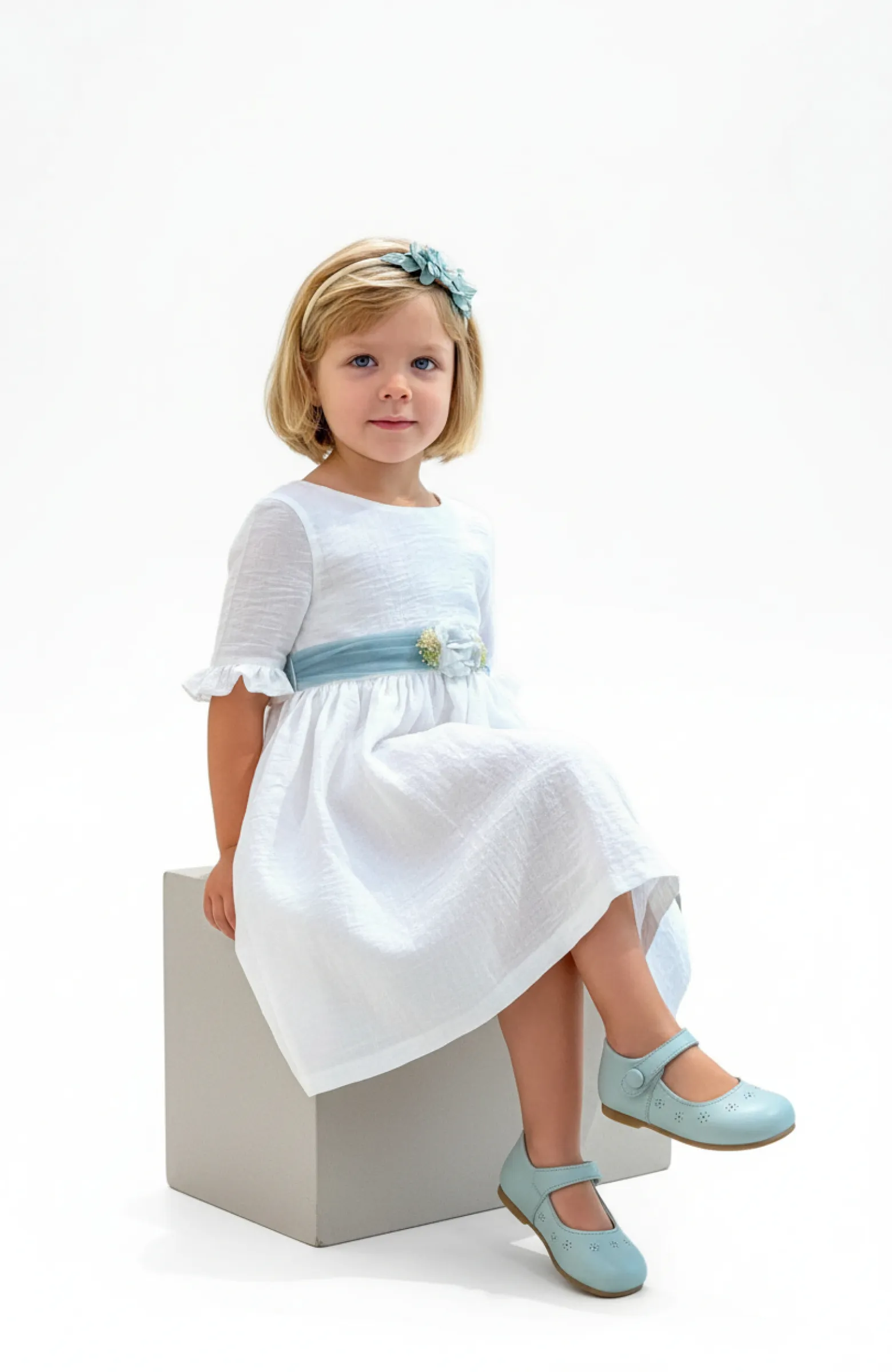 Merceditas de ceremonia calado para niña verde Ohio