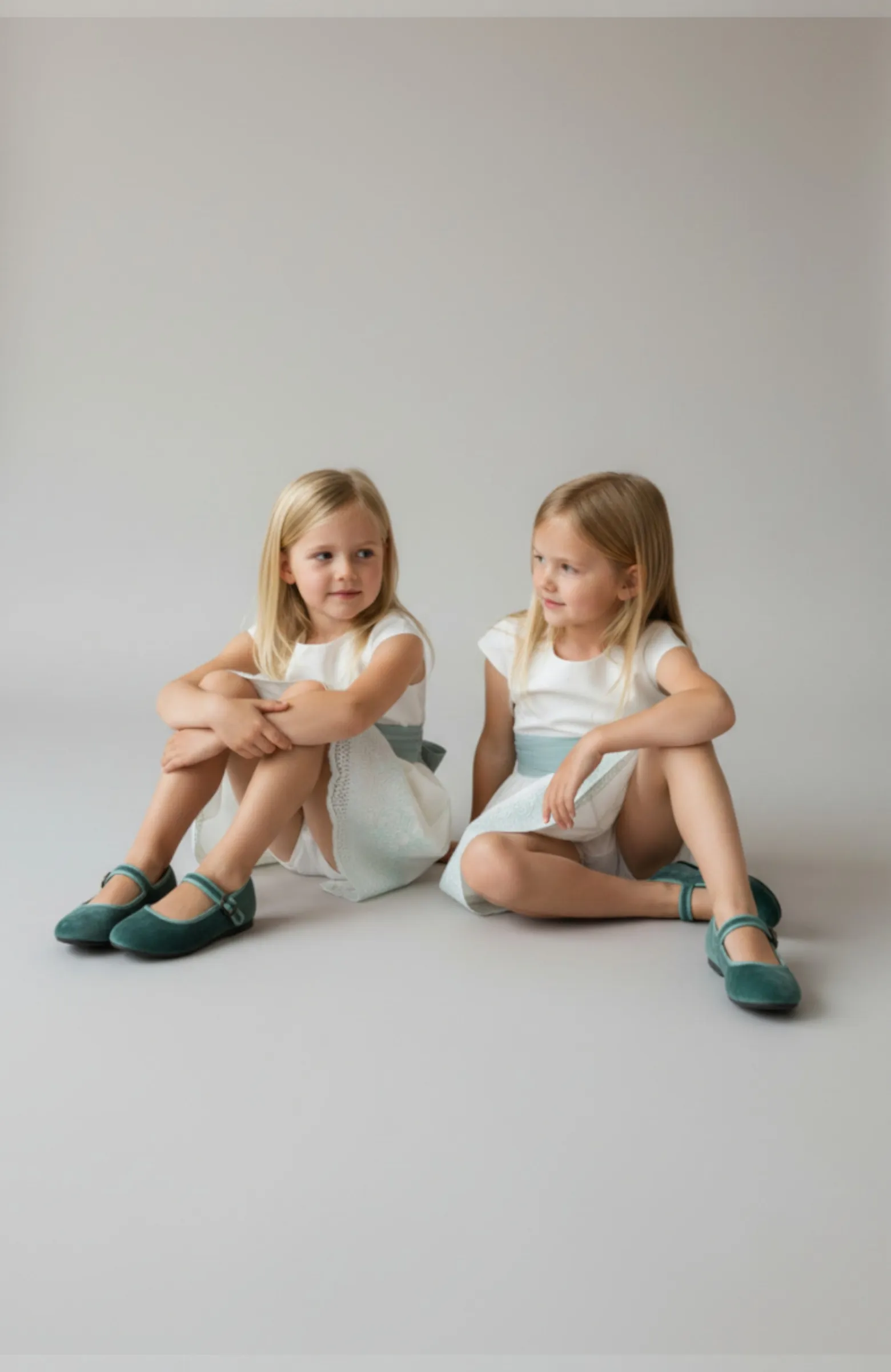 Mercedita niña terciopelo verde PIRIS