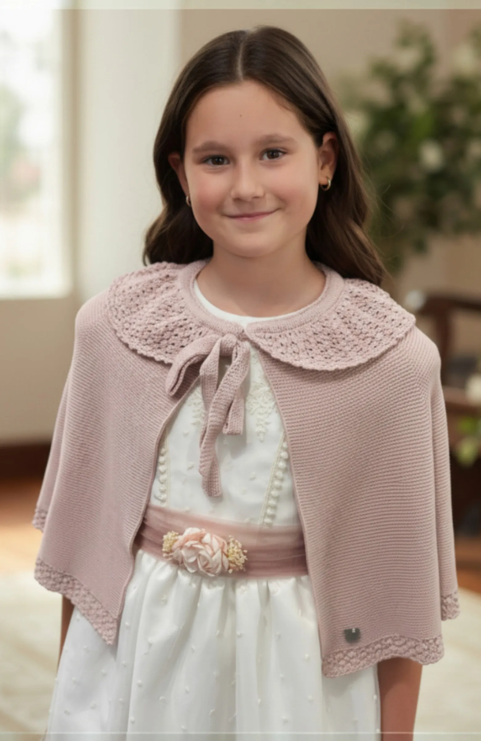 Capa niña ceremonia brilli rosa Soria