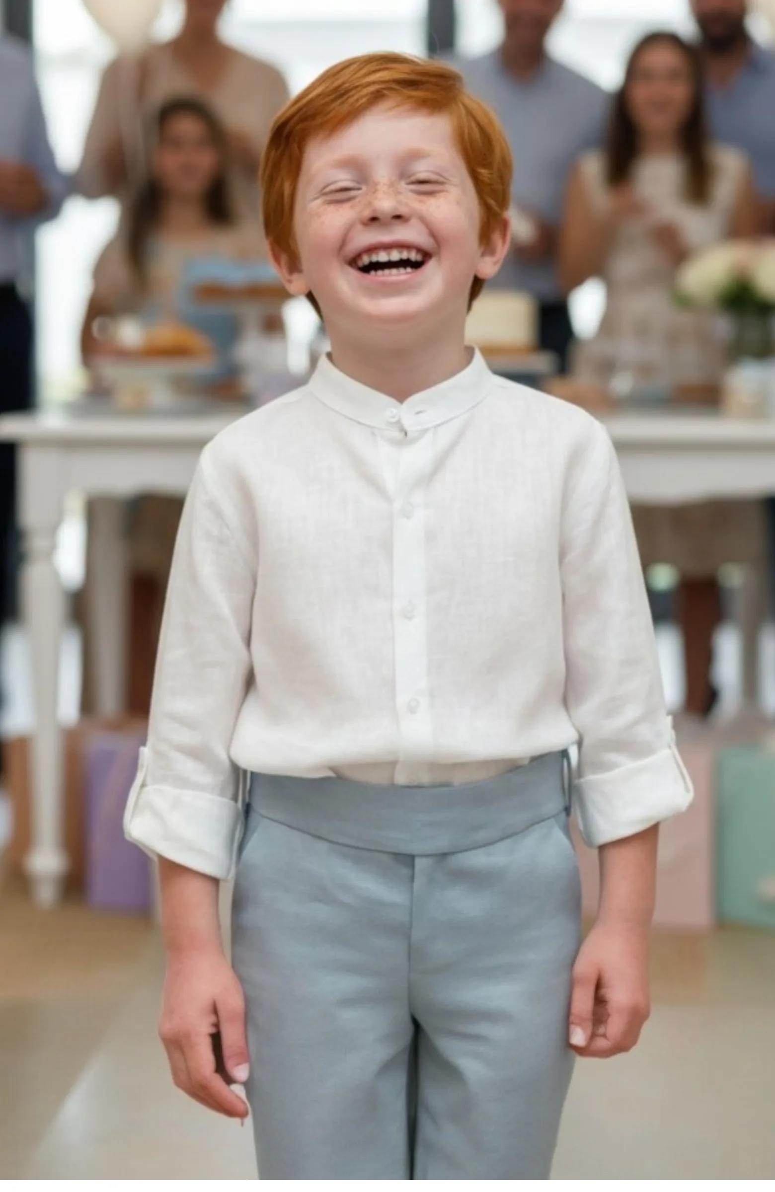 Conjunto niño lino ceremonia océano Gael