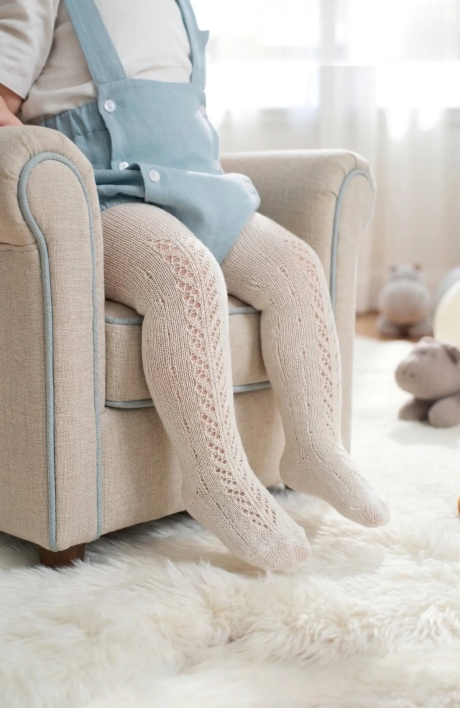 Leotardo calado perlé Condor color crudo