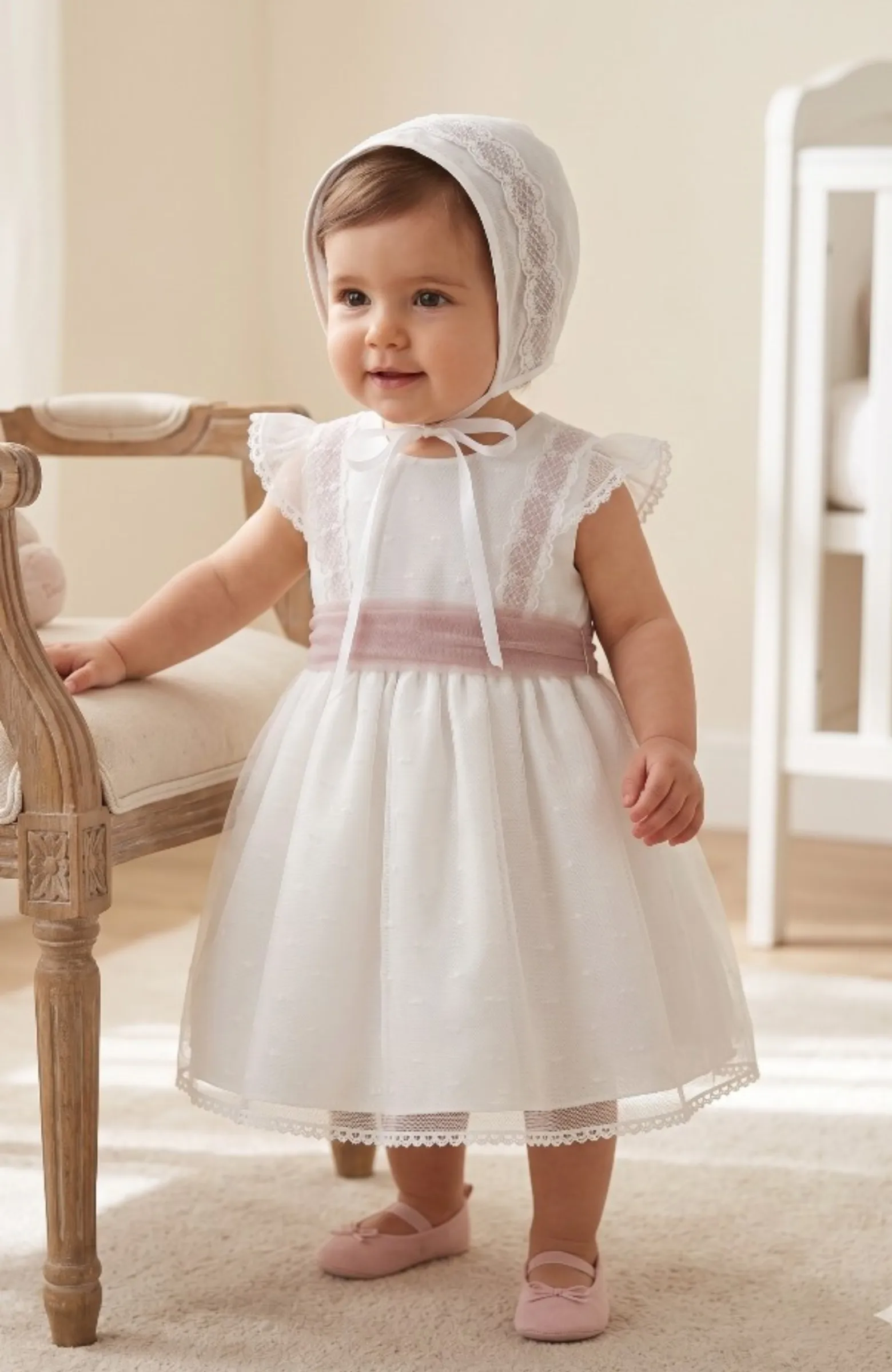 Capota bebé tul con puntilla Margarita