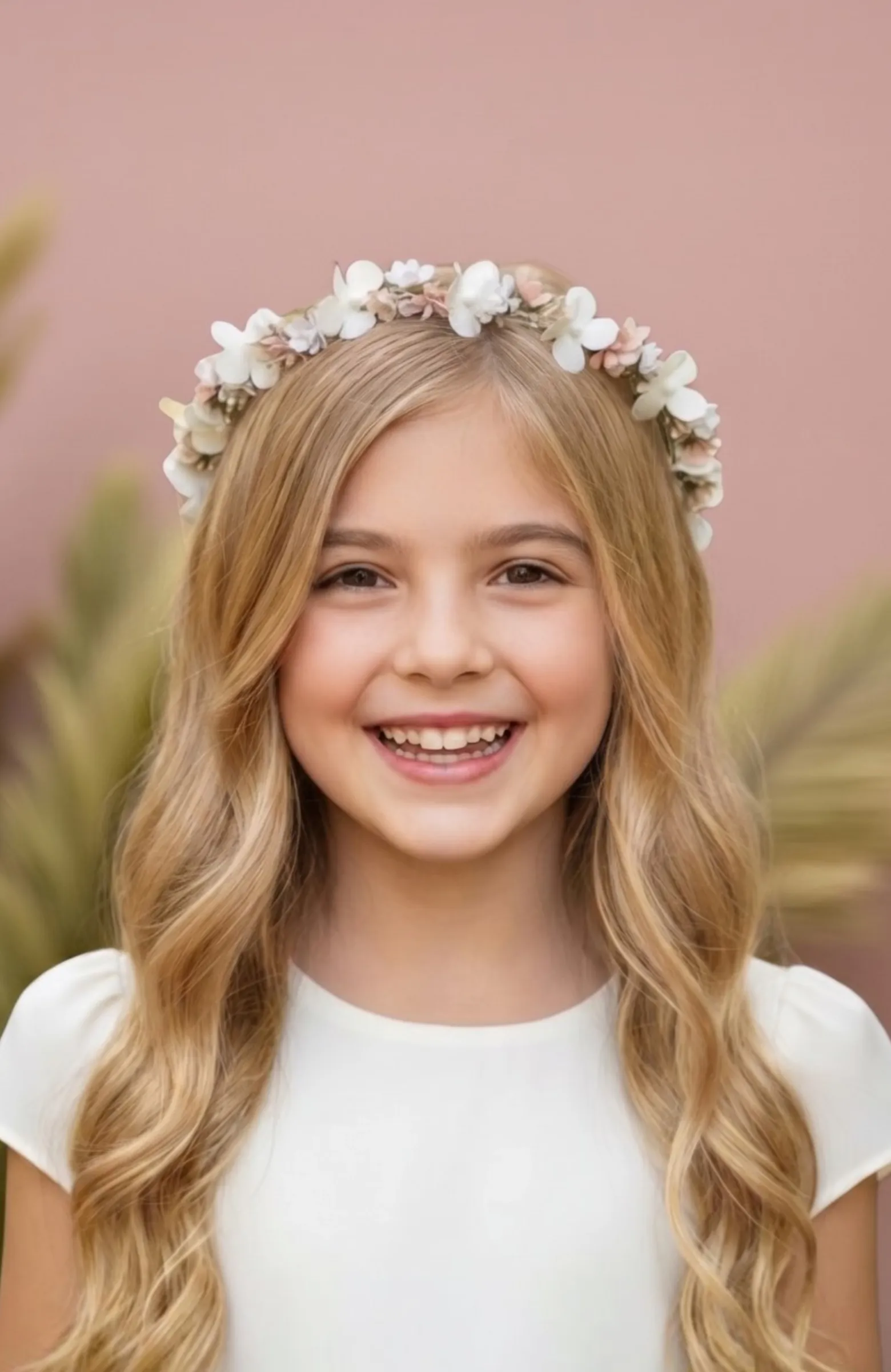 Corona niña Comunión con flores Periquito