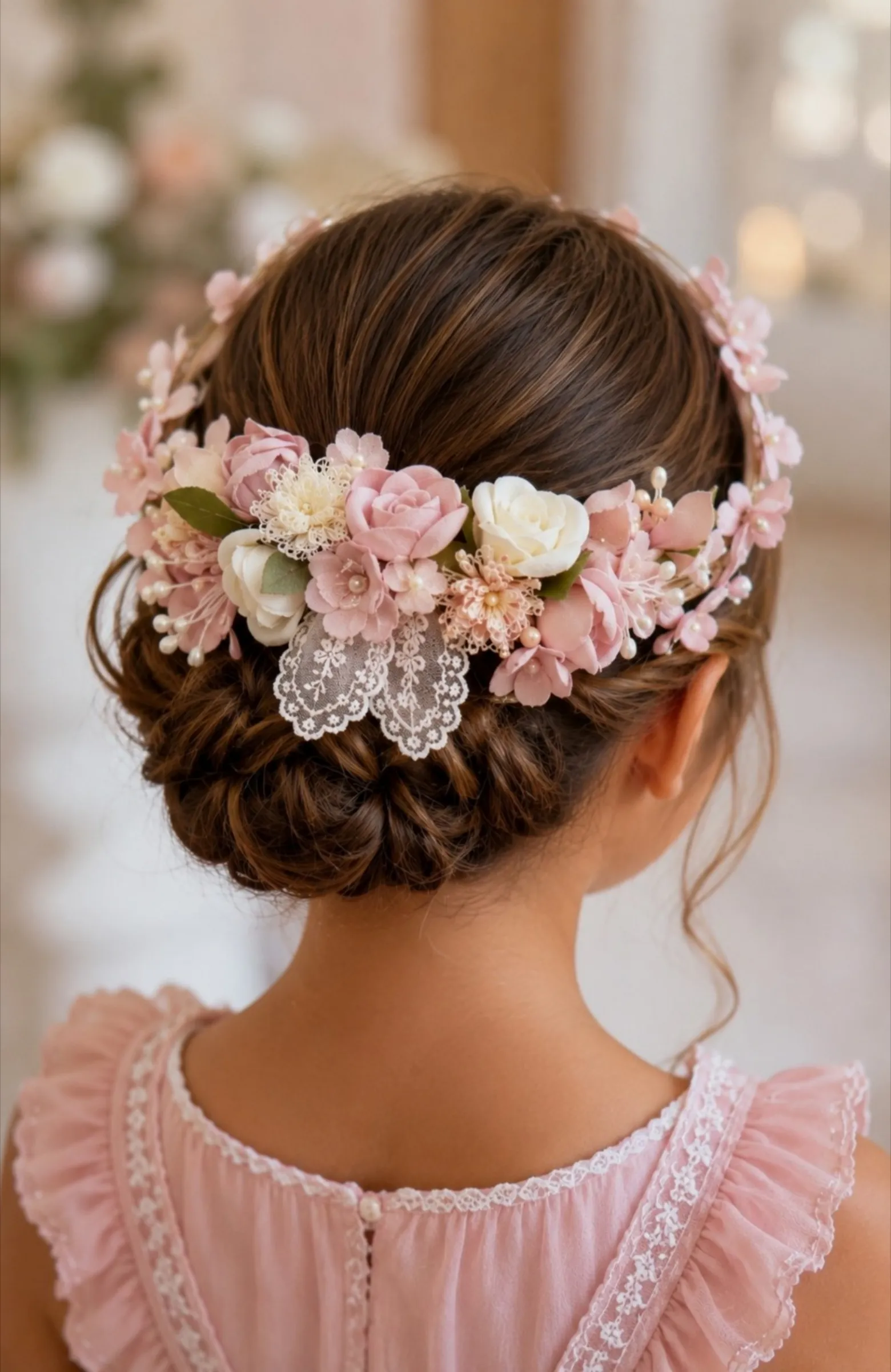 Corona niña flores ceremonia