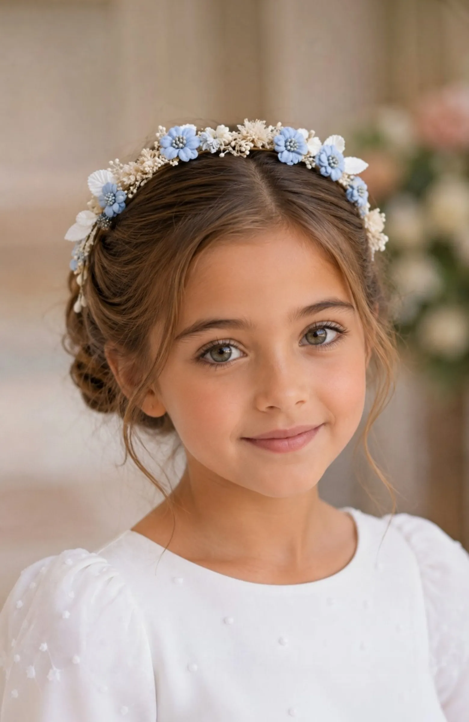 Corona niña flores ceremonia