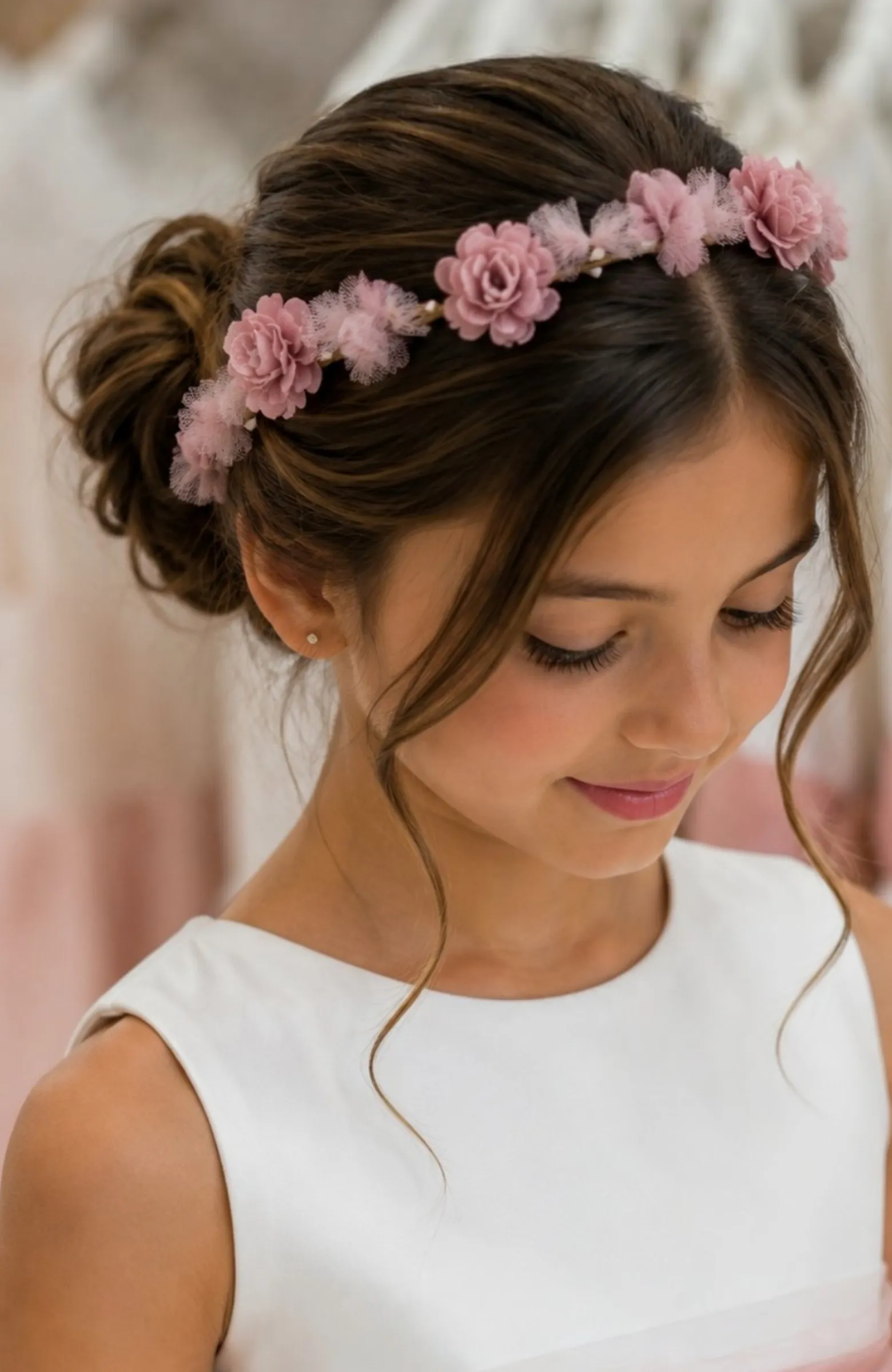 Corona niña flores ceremonia