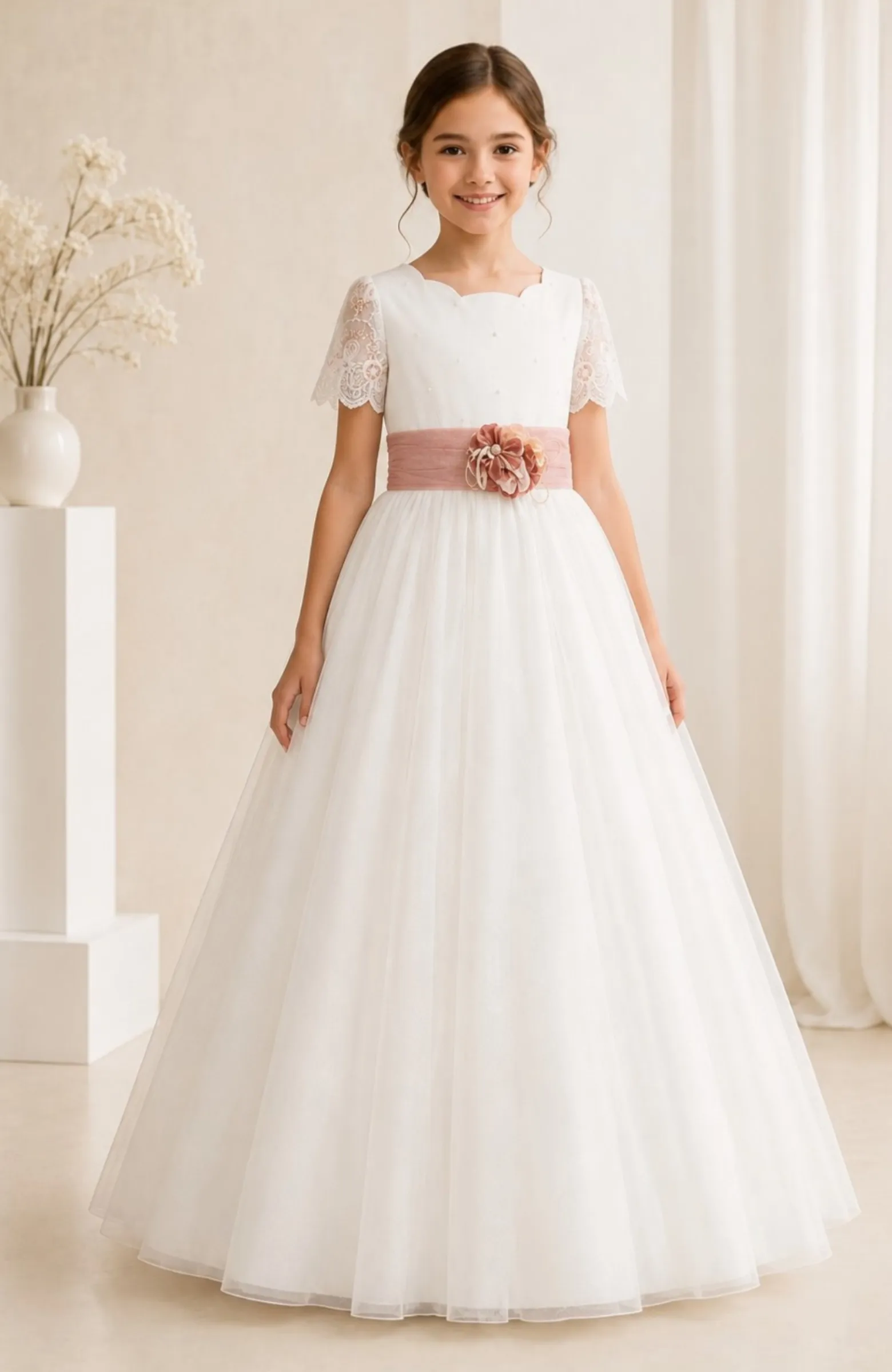 Vestido de Comunión Coral