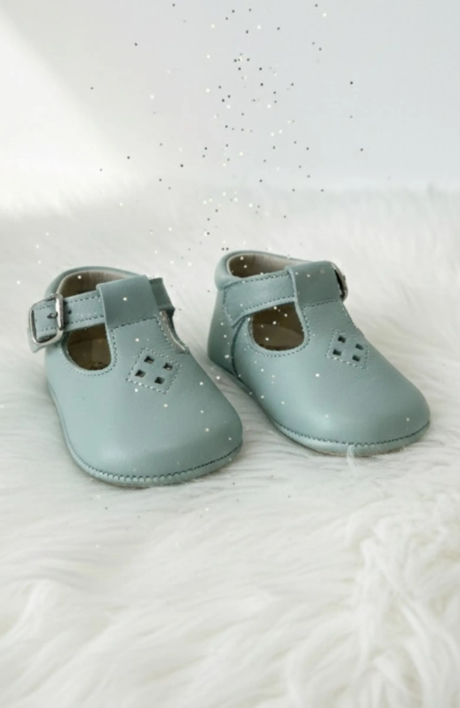Zapatito bebé verde tipo pepito Oxford