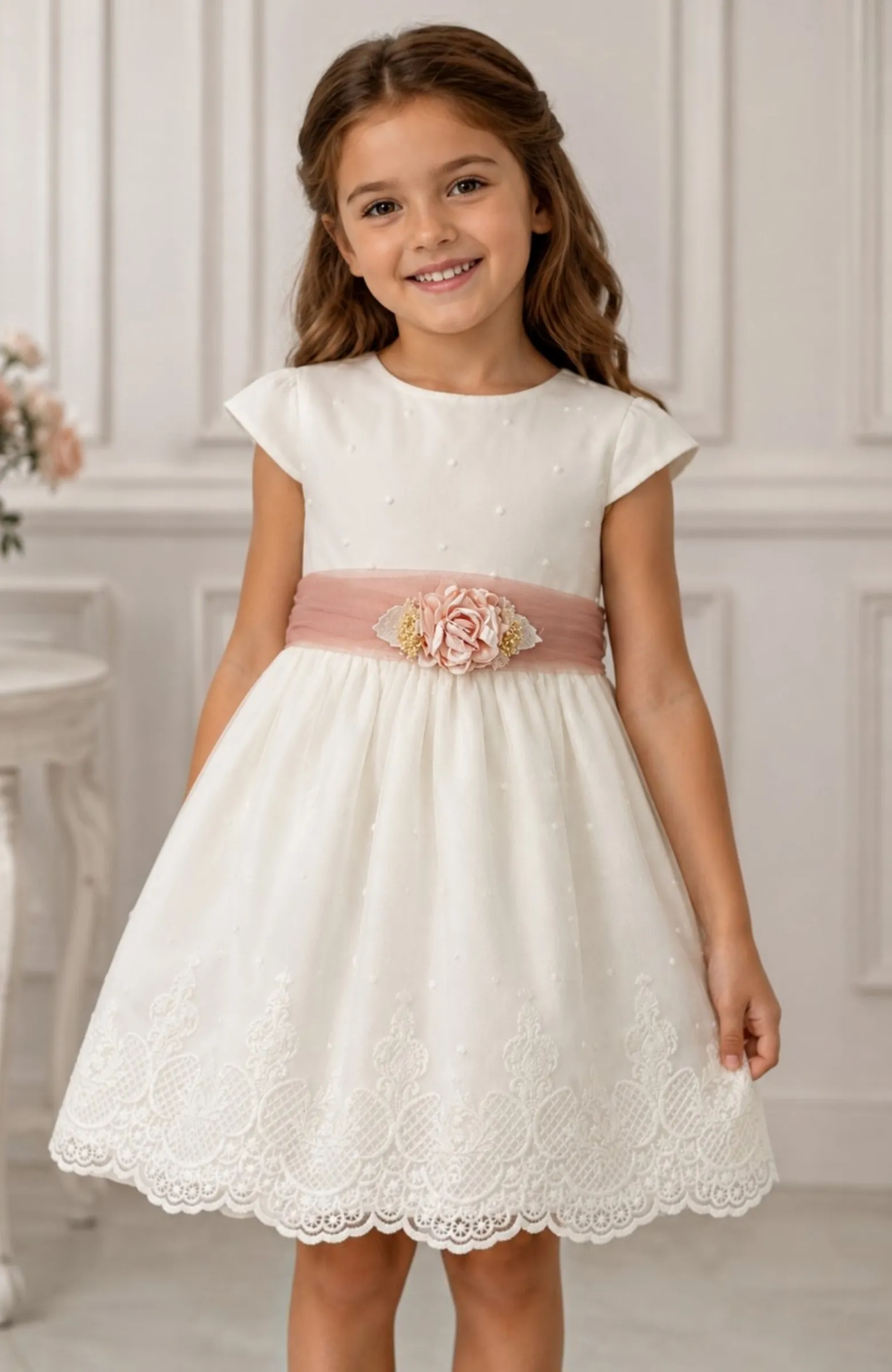 Vestido niña ceremonia bordado Inés