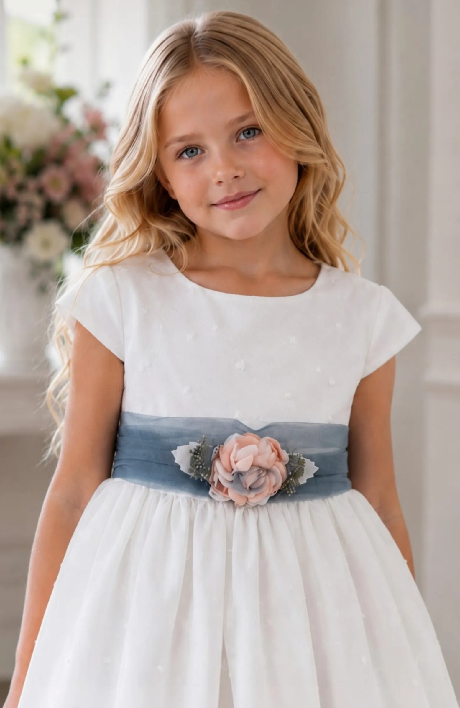 Vestido niña Ceremonia azul Inés 