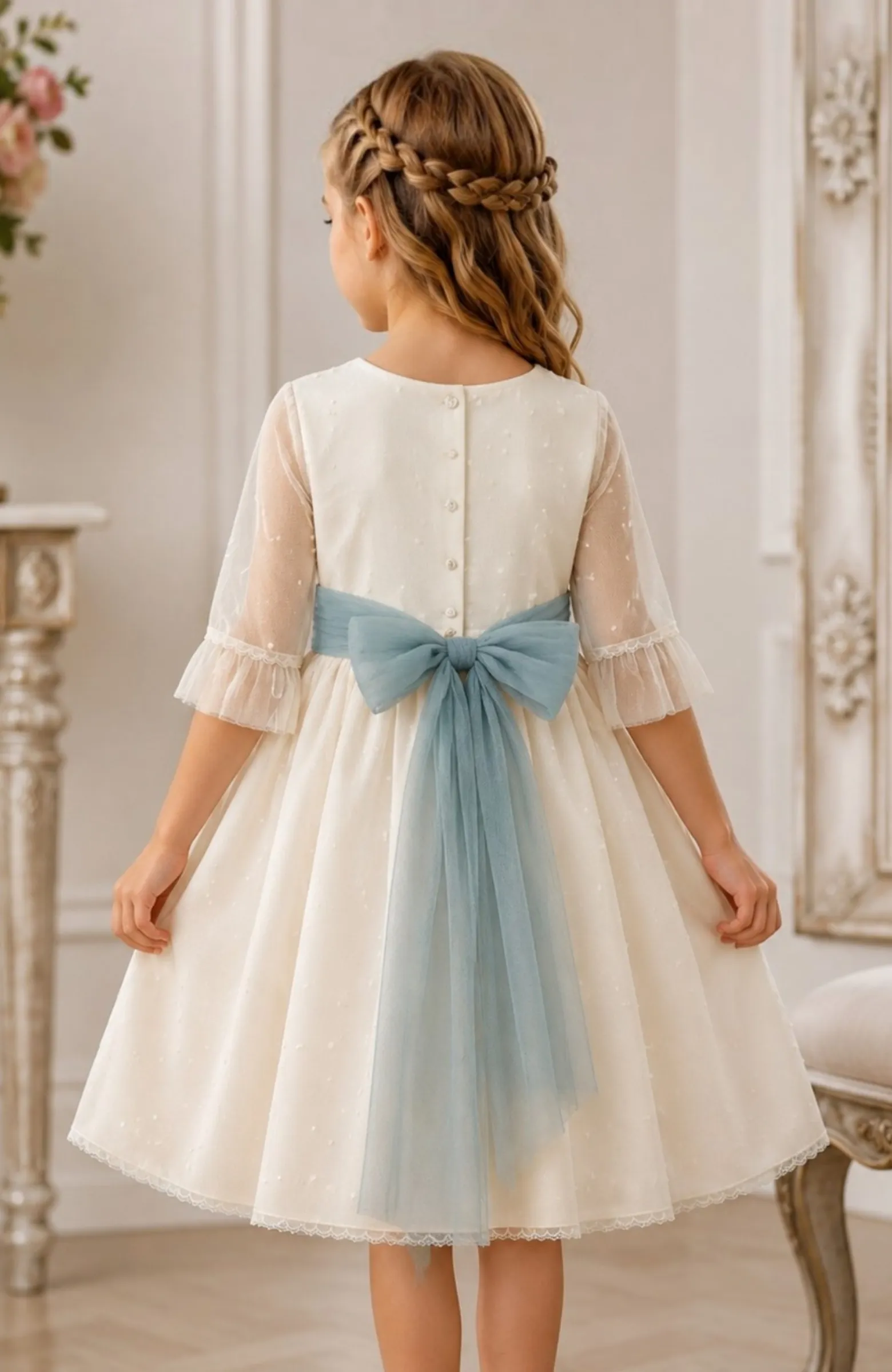 Vestido niña ceremonia bordado Jimena
