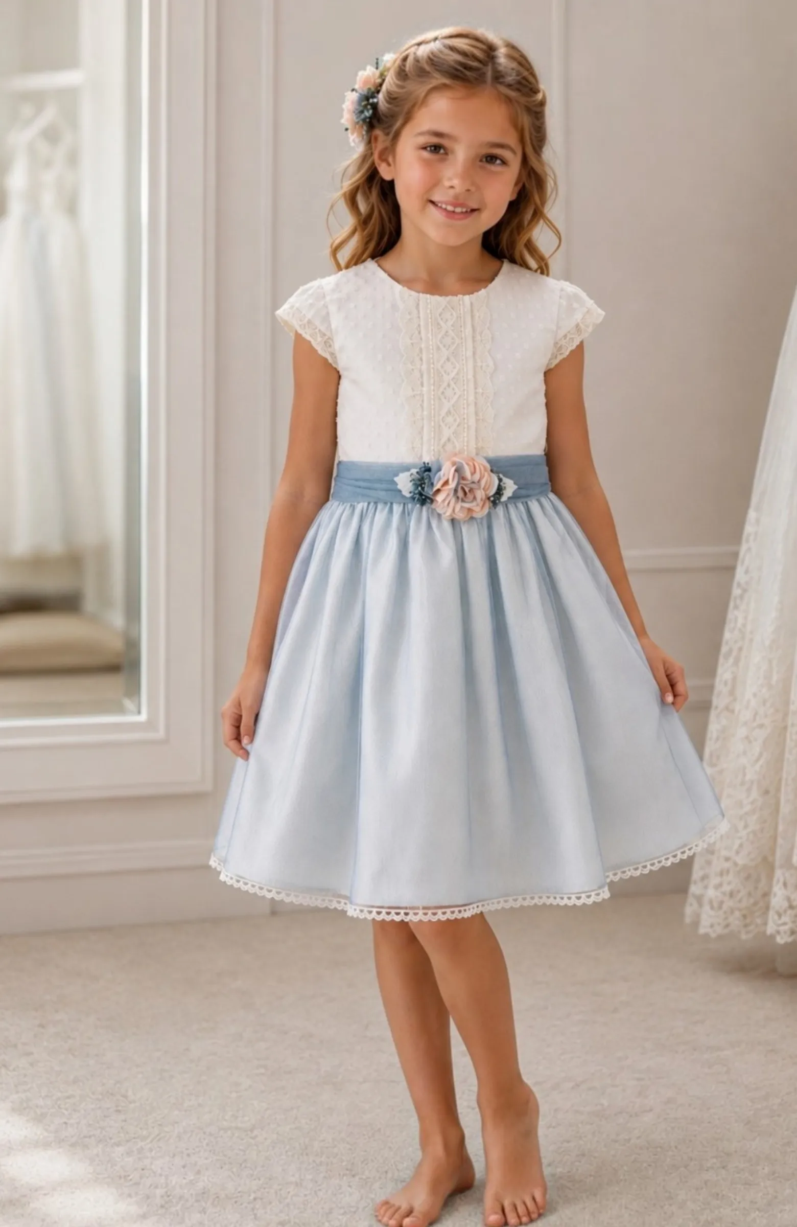 Vestido niña ceremonia azul Yuncos