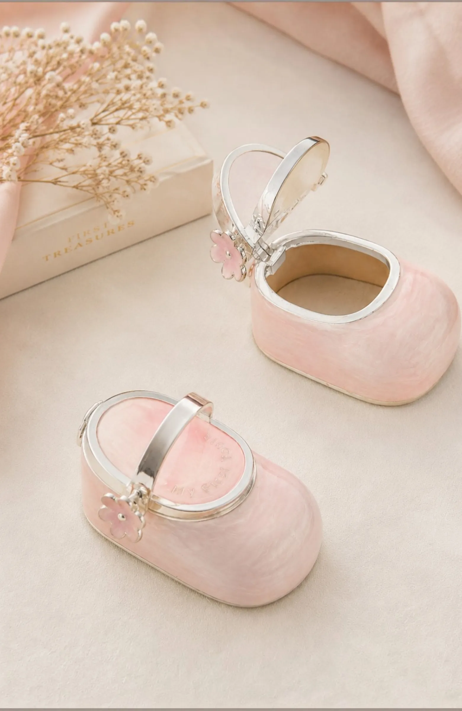 Cajita zapato primeros dientes rosa