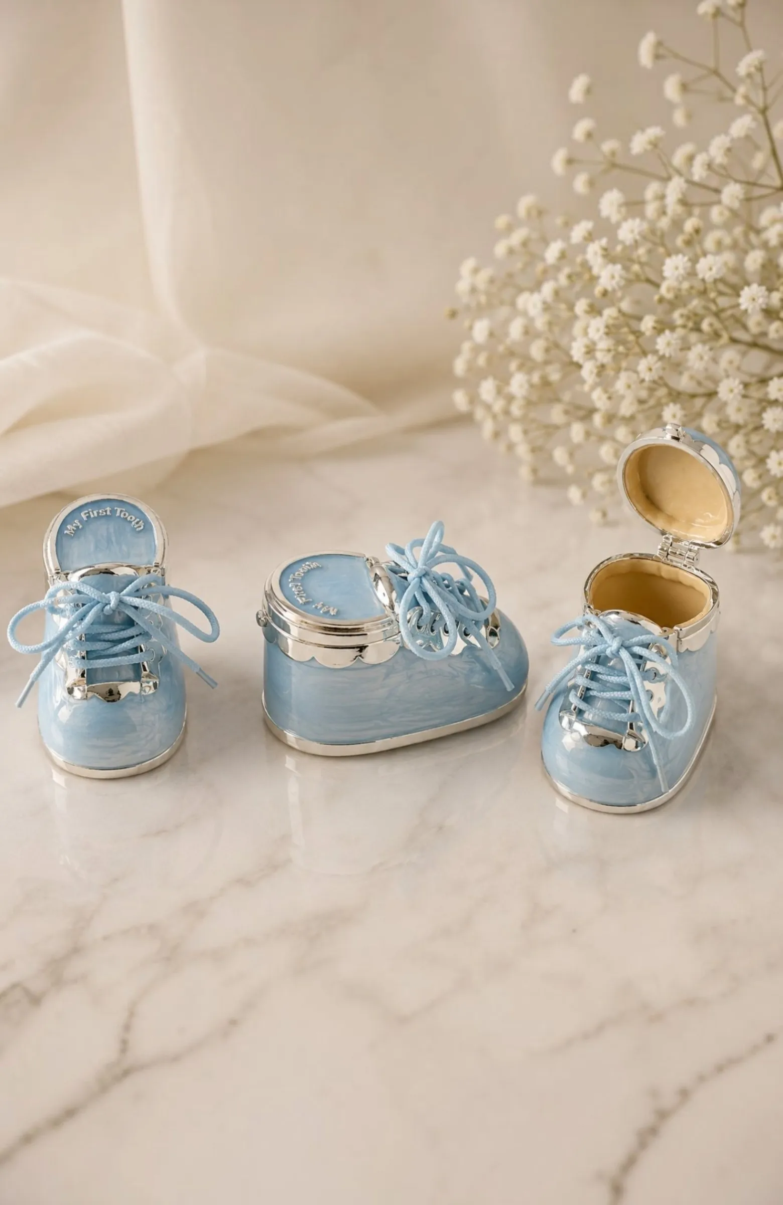 Cajita zapato primeros dientes azul