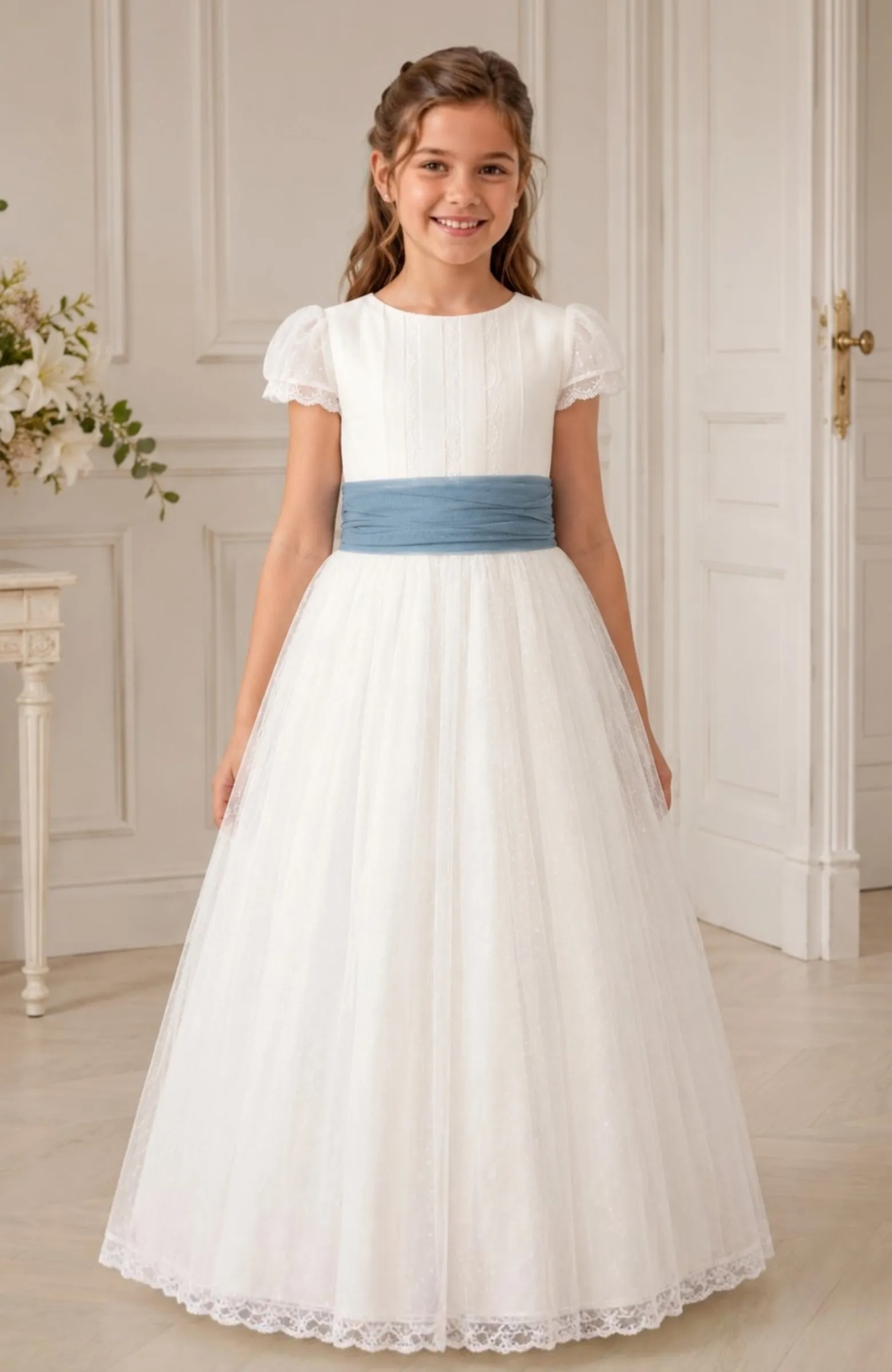 Vestido de Comunión niña Plata