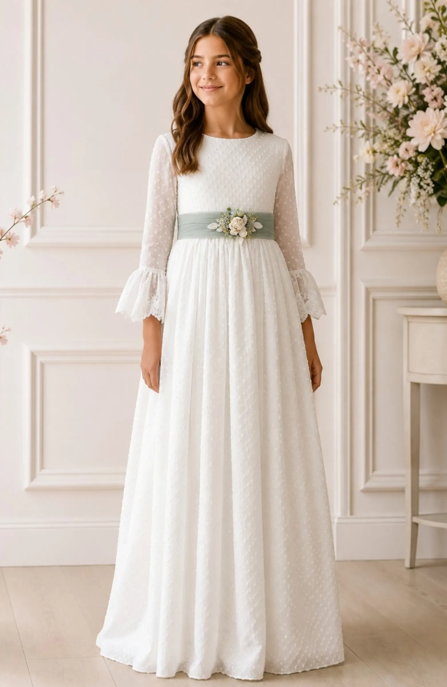 Vestido Comunion outlet french verde