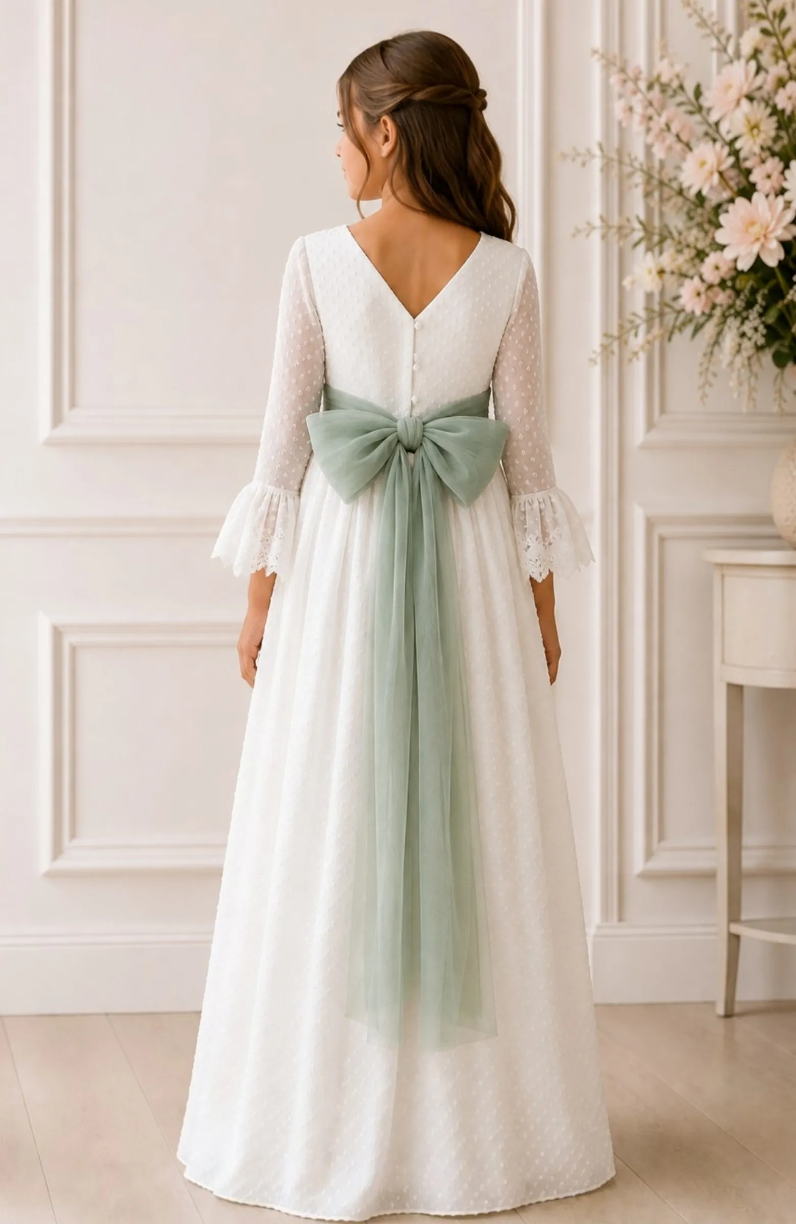 Vestido Comunion outlet french verde