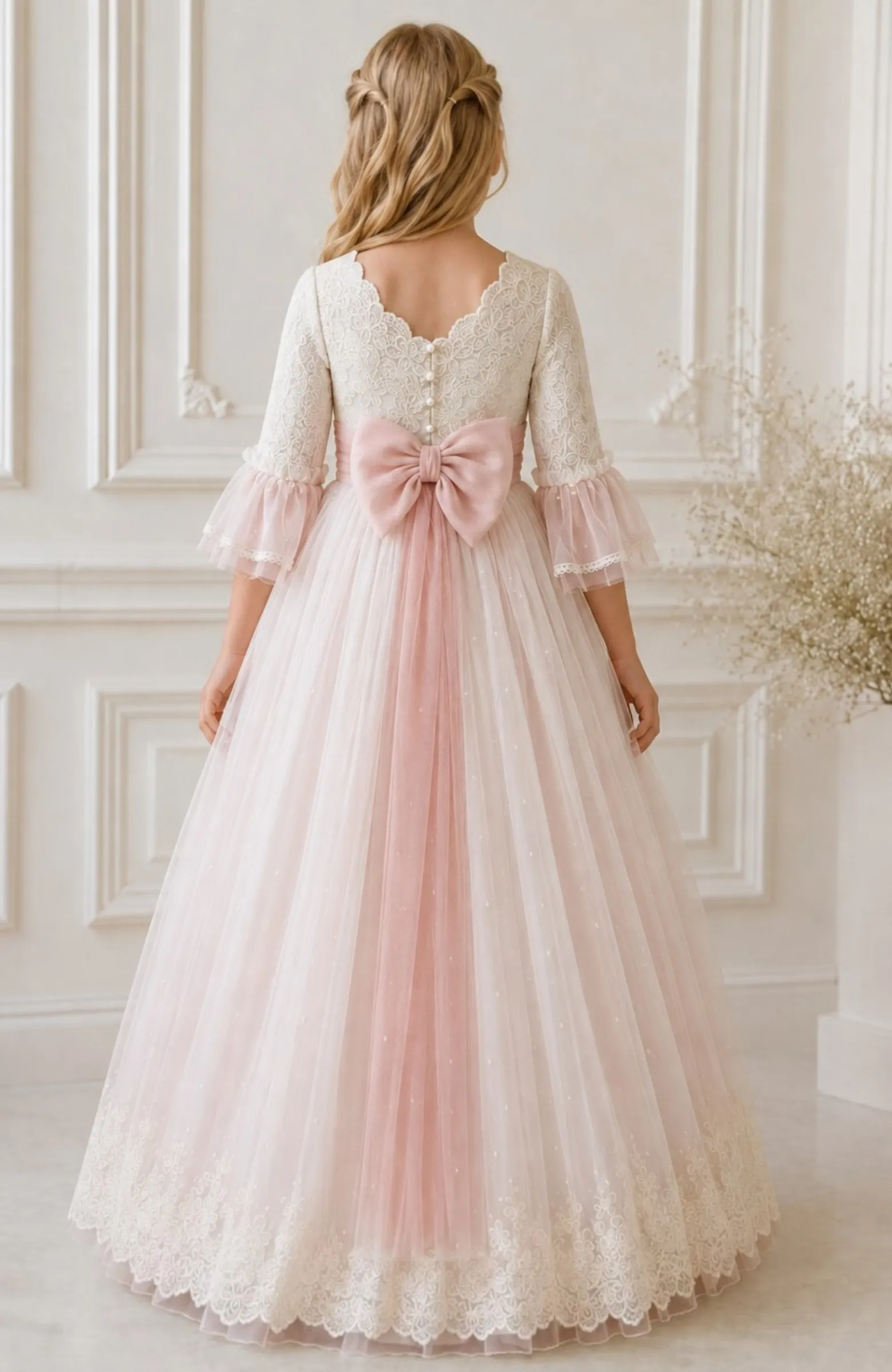 Vestido de Comunión fantasía verde Aura