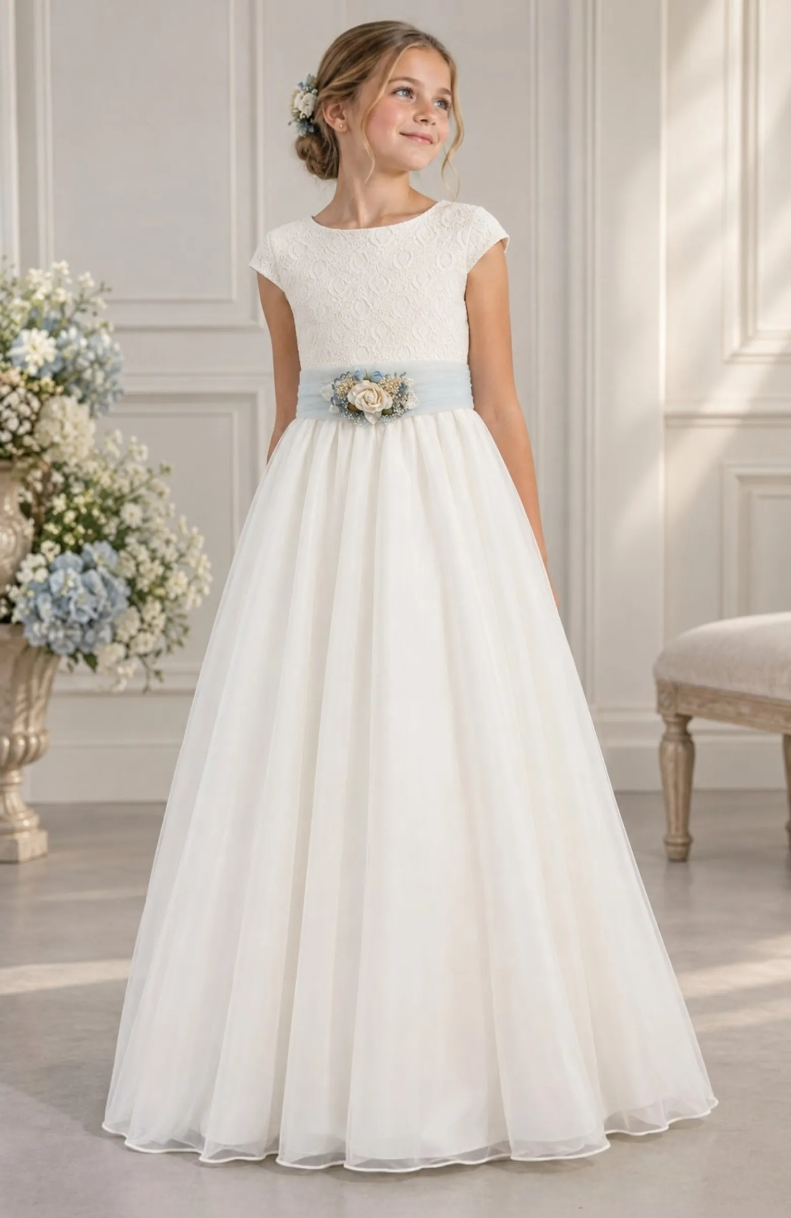 Vestido niña Comunión outlet capa fajin hielo As