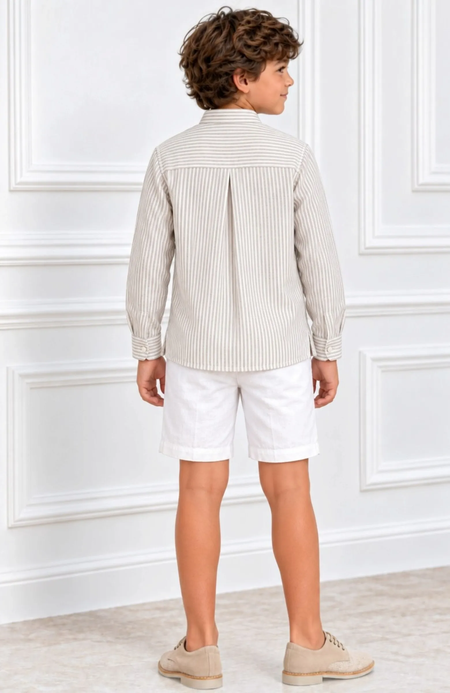 Camisa niño rayas Alamares tostado