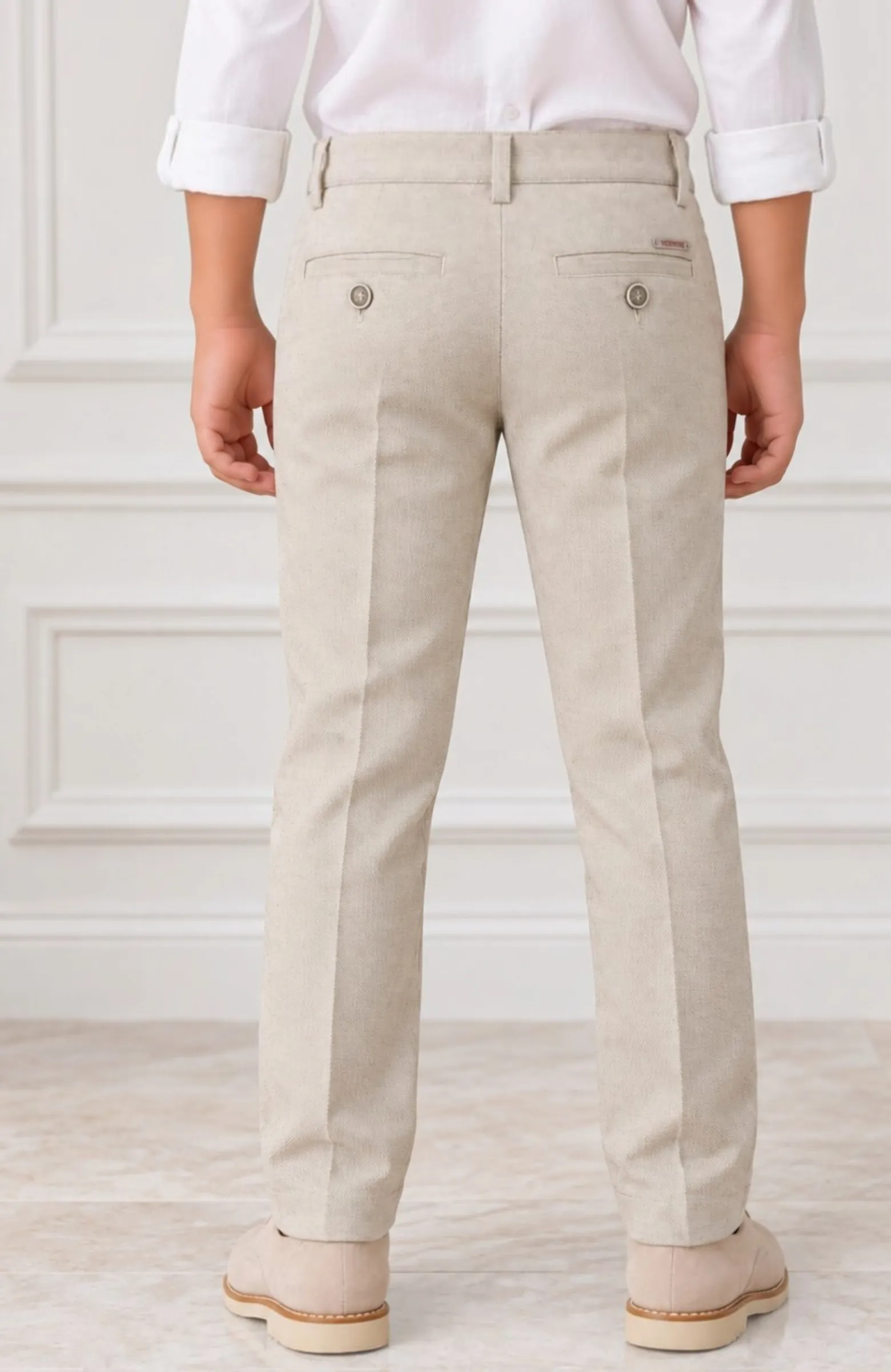 Pantalón niño vestir tostado Oxford