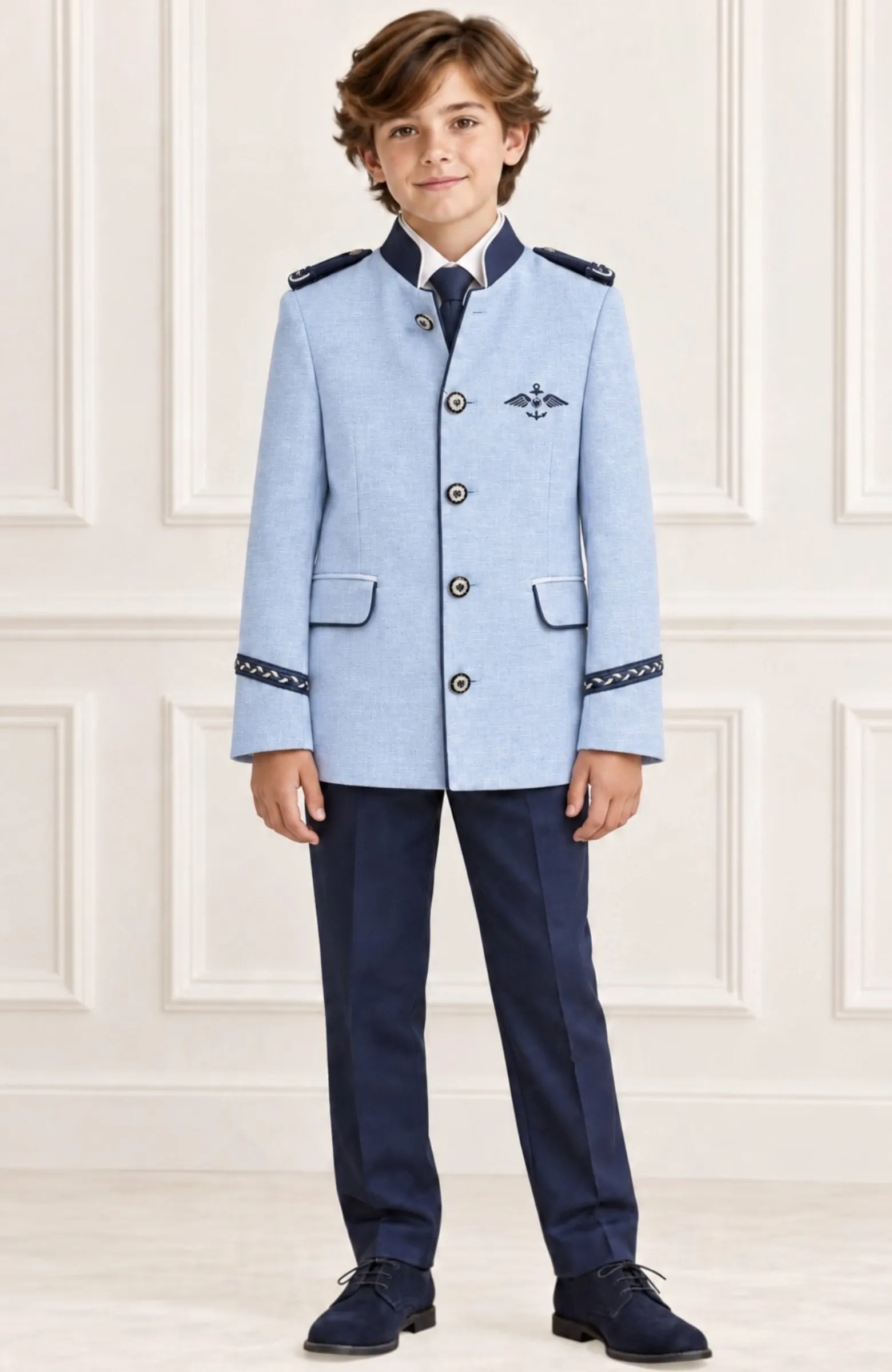 Traje de almirante con chaleco ,camisa y corbata Sicilia