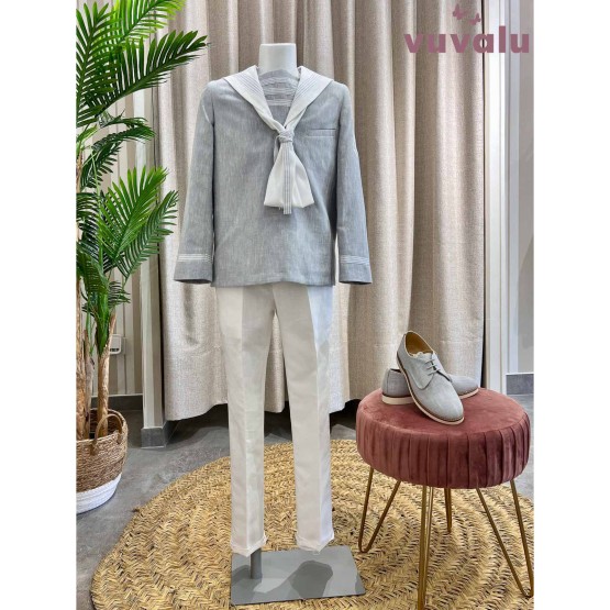 Traje de Marinero de Comunión Alessio gris
