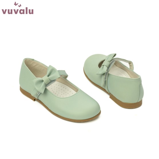 ZAPATO NIÑA verdes con lacito