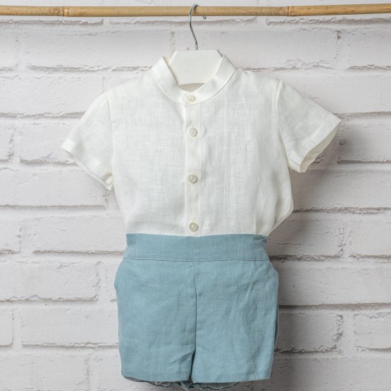 conjunto bebe lino oceano