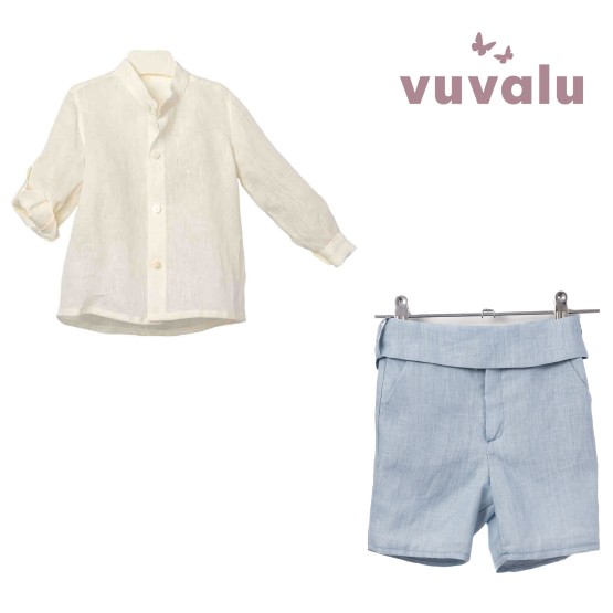 Conjunto niño ceremonia Lino Mateo celeste