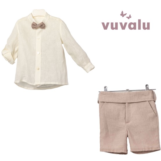 Conjunto niño ceremonia Lino Jam rosado