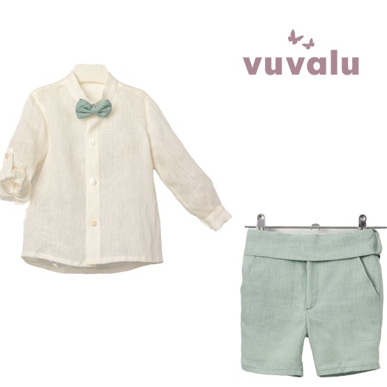 Conjunto niño ceremonia Lino Oscar verde