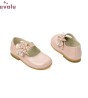 ZAPATO NIÑA con flor de piel rosa