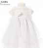 vestido BEBE bautizo blanco CON CAPOTA