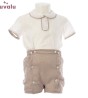 Conjunto lino bebé Martín rosado