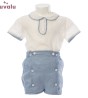 Conjunto lino bebé Lucas celeste
